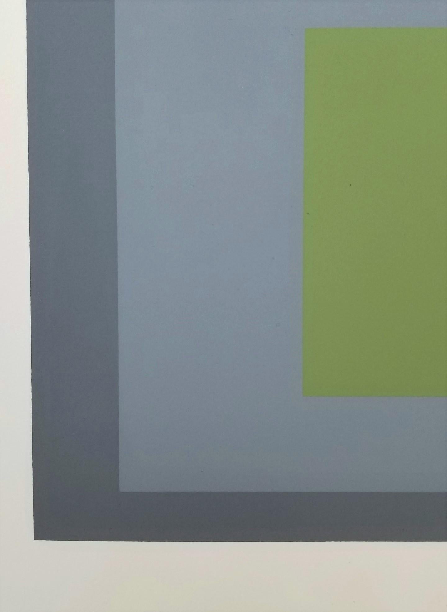 Thaw /// Bauhaus Abstract Geometric Josef Albers Screenprint Colorfield Minimal For Sale 11