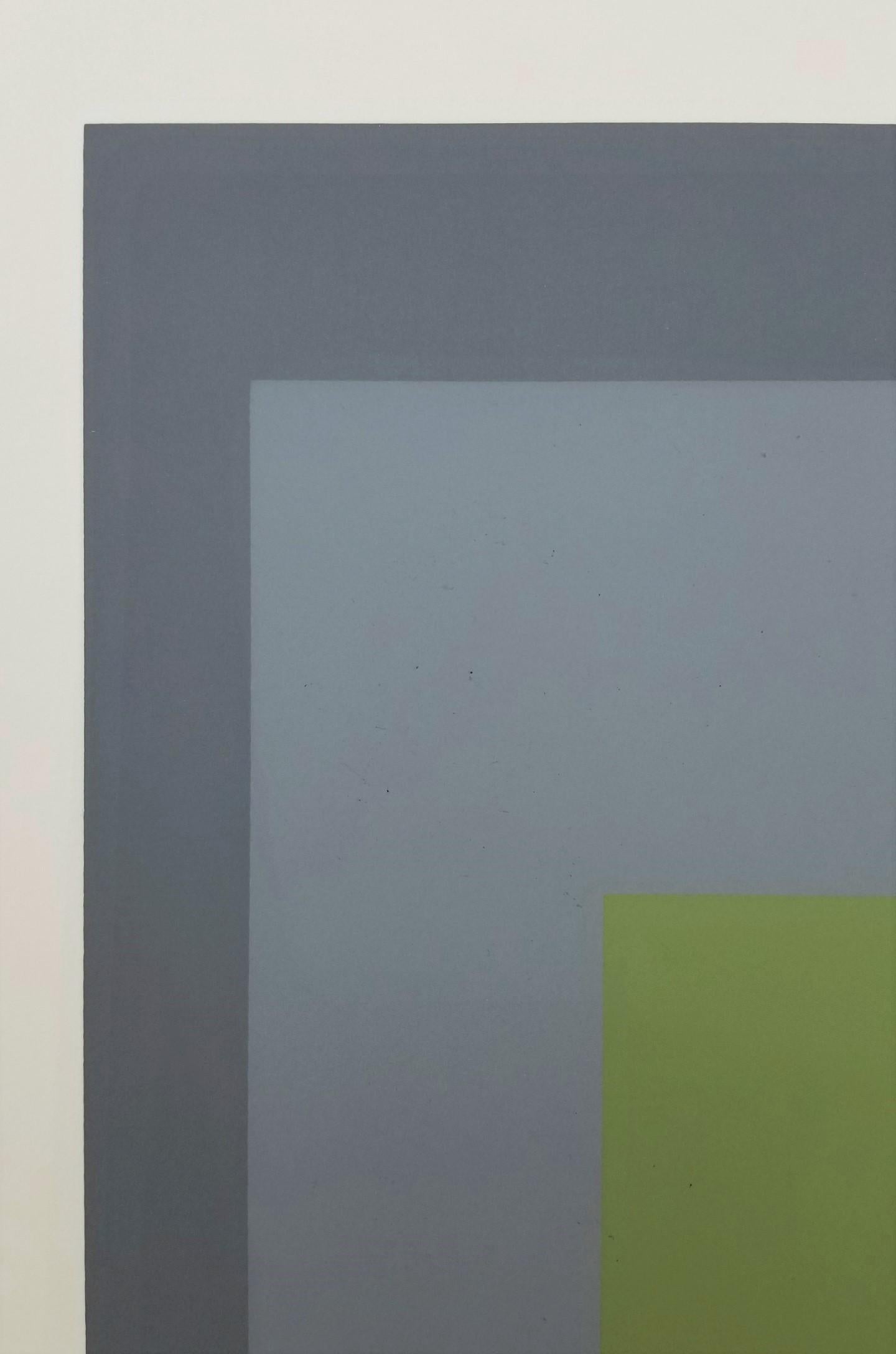 Thaw /// Bauhaus Abstrakt Geometrisch Josef Albers Siebdruck Colorfield Minimal im Angebot 12