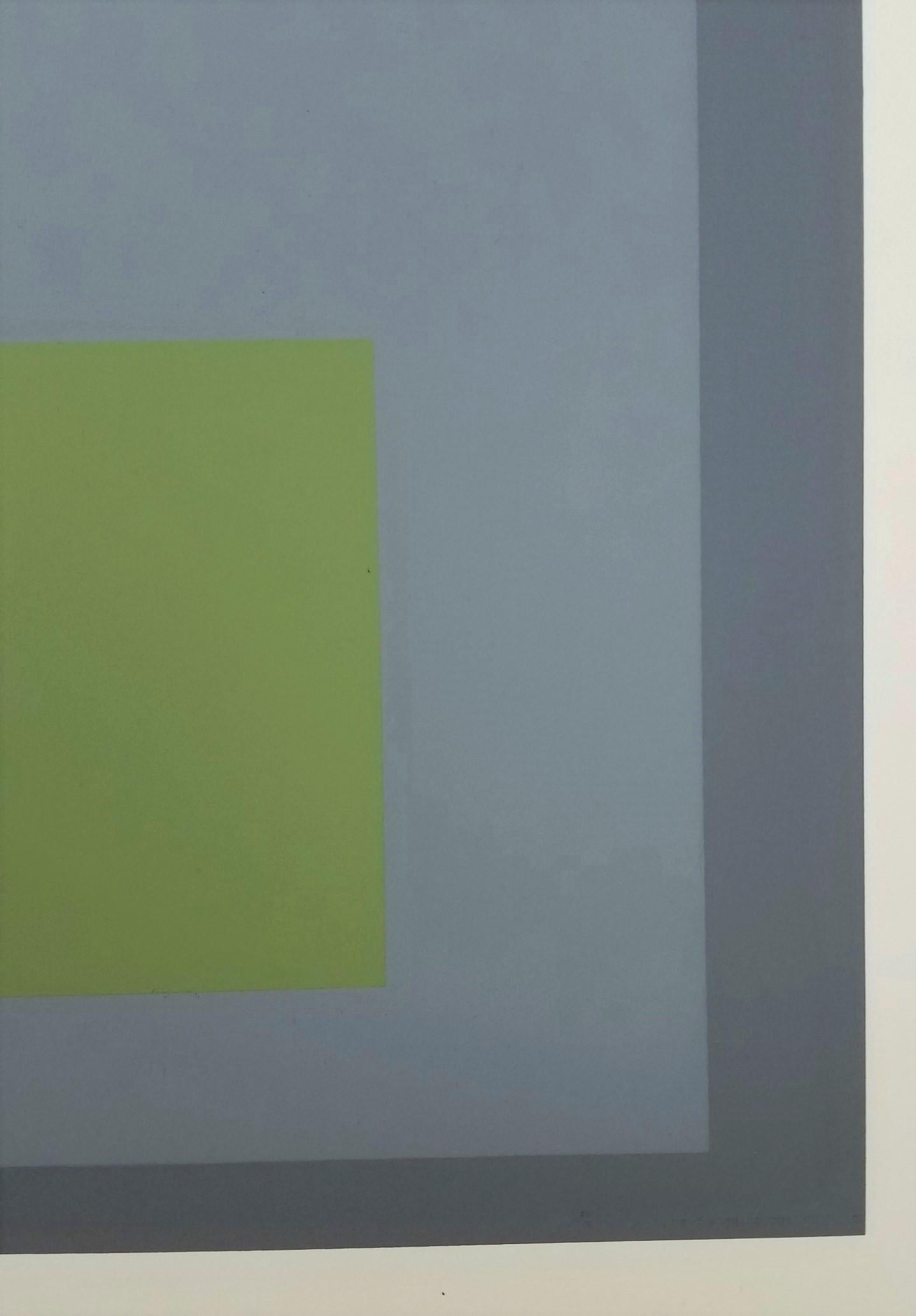 Thaw /// Bauhaus Abstrakt Geometrisch Josef Albers Siebdruck Colorfield Minimal im Angebot 13