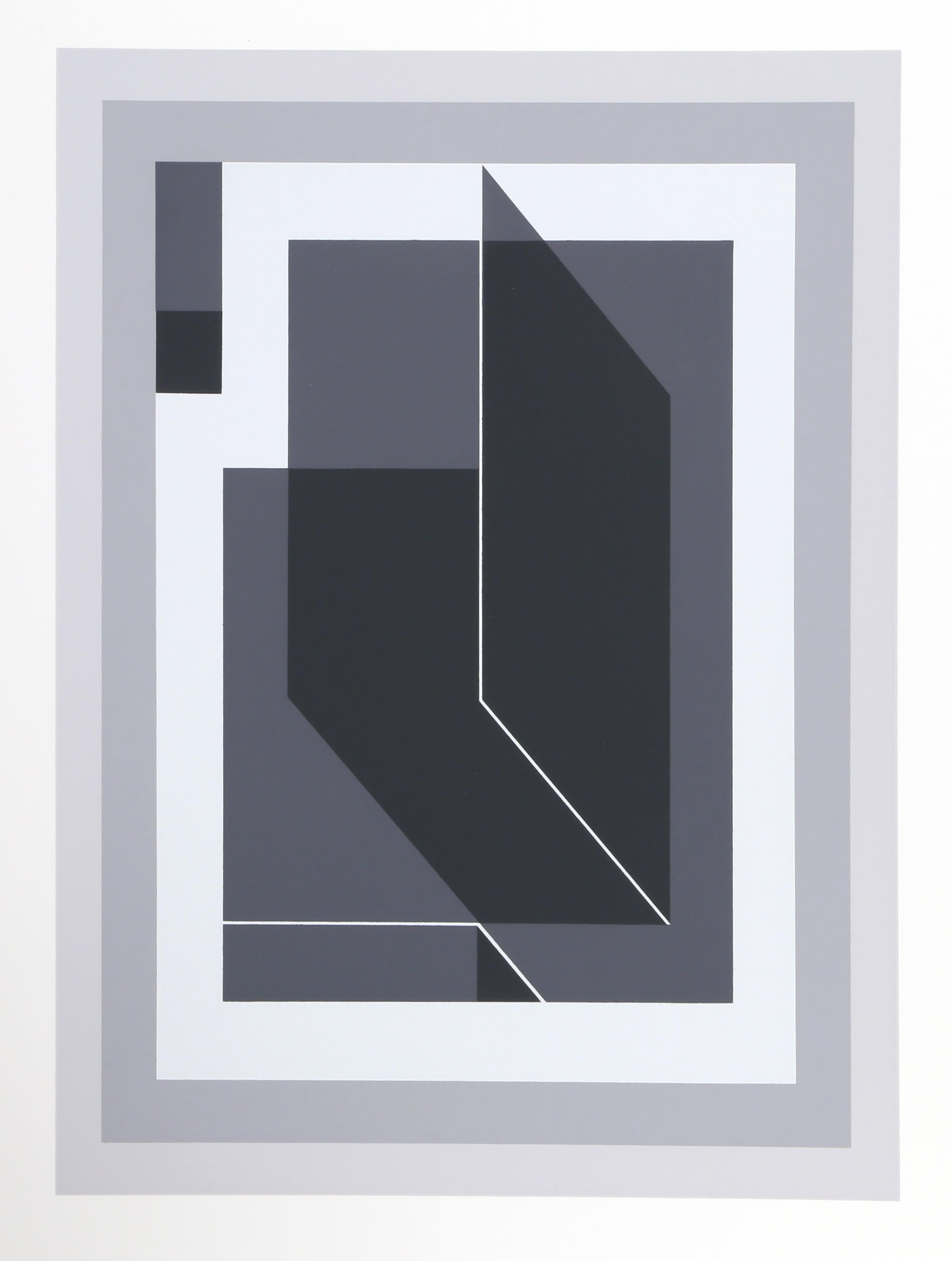 Gebogenes Schwarz - P1, F25, I2 – Print von Josef Albers