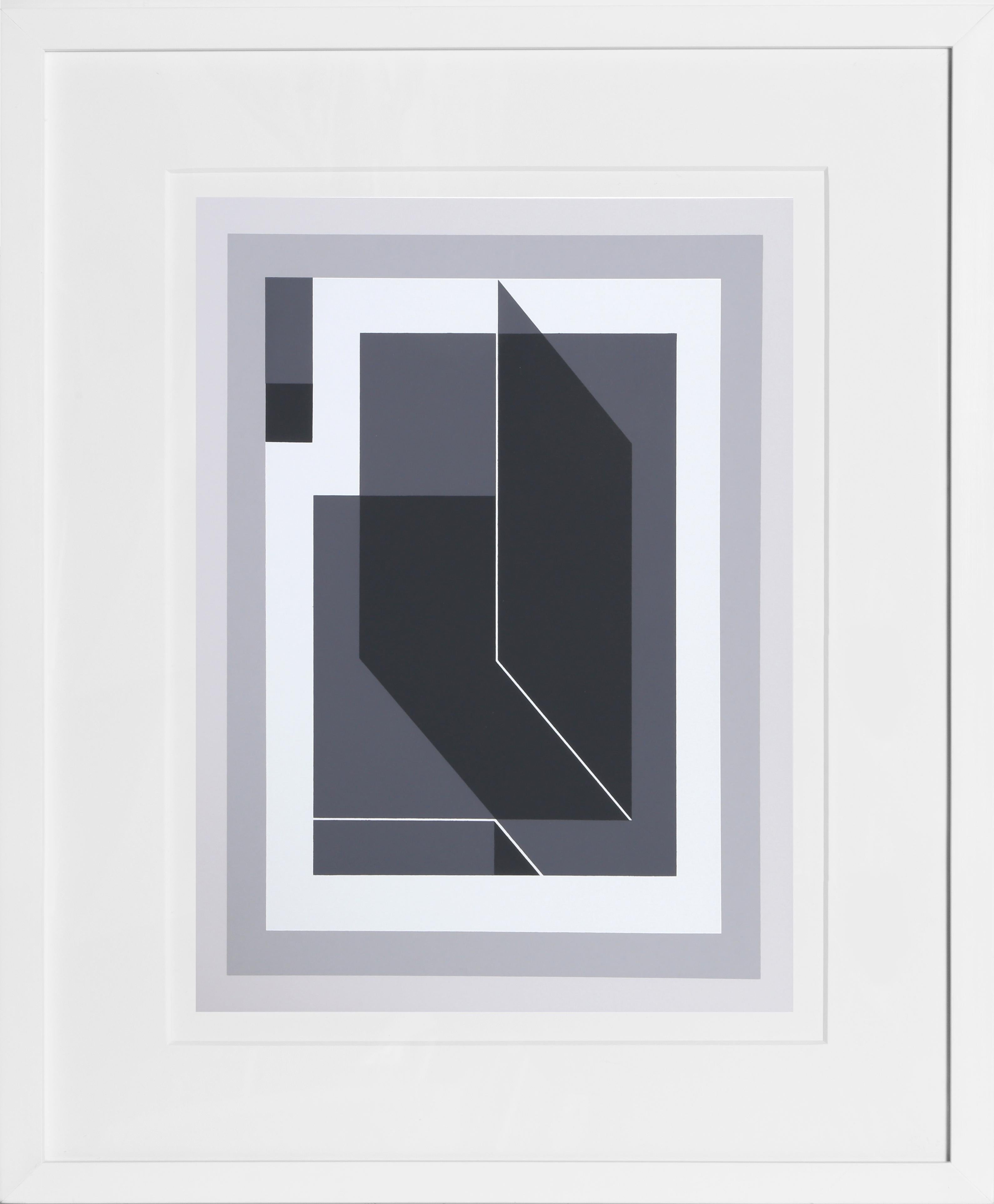 Josef Albers Abstract Print – Gebogenes Schwarz - P1, F25, I2