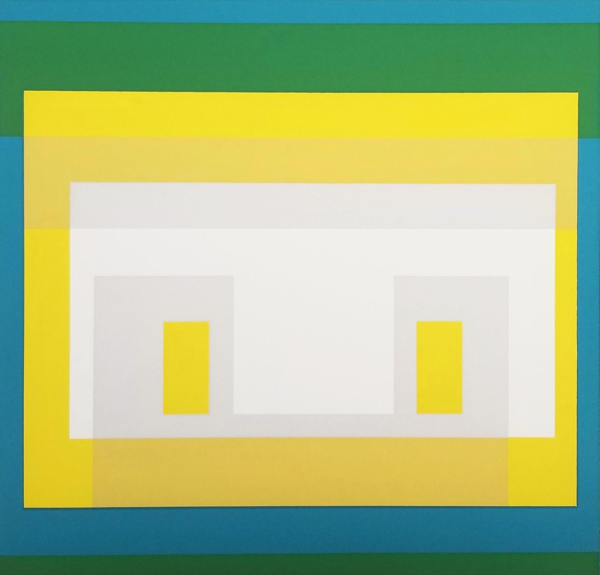 Artist: Josef Albers (German-American, 1888-1976)
Title: "Variant II"
Portfolio: Ten Variants
*Unsigned edition
Year: 1967
Medium: Original Screenprint on Rives BFK paper
Limited edition: 212/300, (there was also a signed and numbered edition of