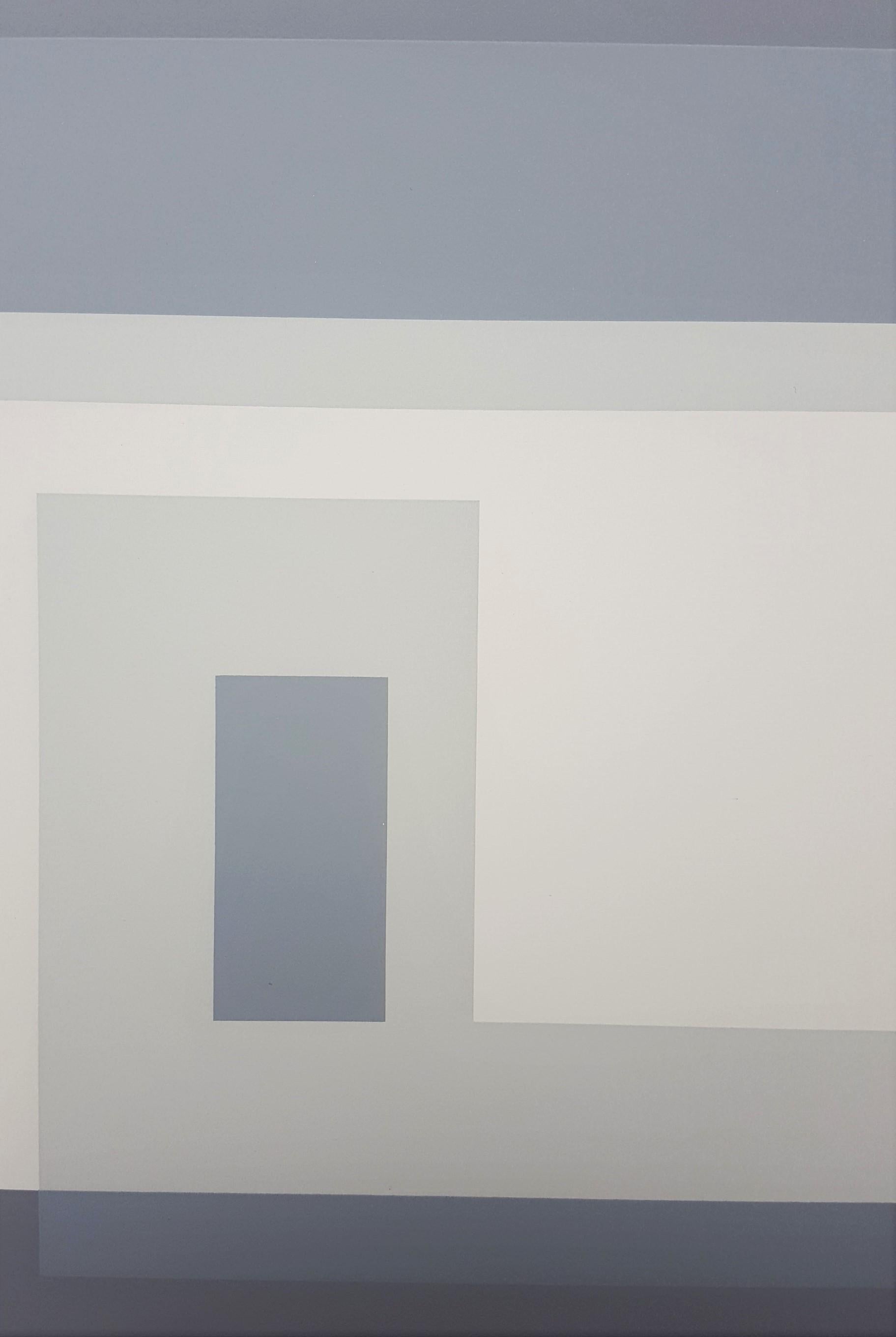 Variant III /// Bauhaus Abstrakter geometrischer Minimalismus Josef Albers Siebdruck im Angebot 9