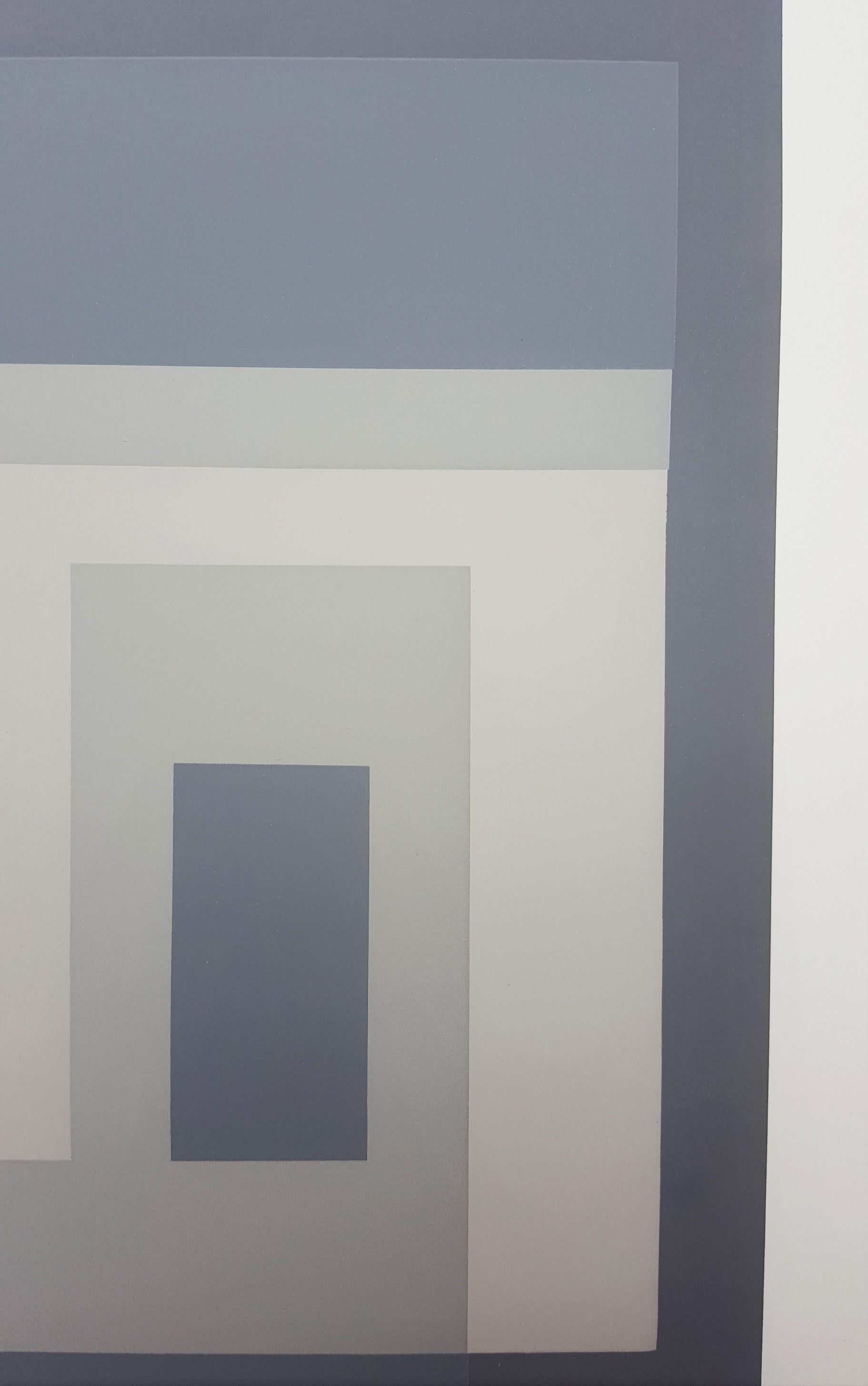 Variant III /// Bauhaus Abstrakter geometrischer Minimalismus Josef Albers Siebdruck im Angebot 11