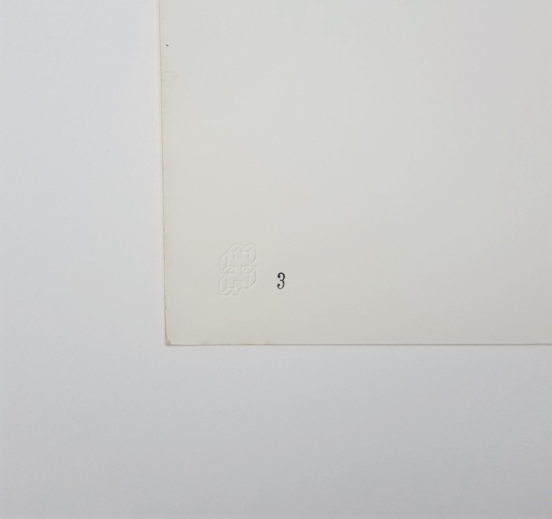 Variant III /// Bauhaus Abstrakter geometrischer Minimalismus Josef Albers Siebdruck im Angebot 14