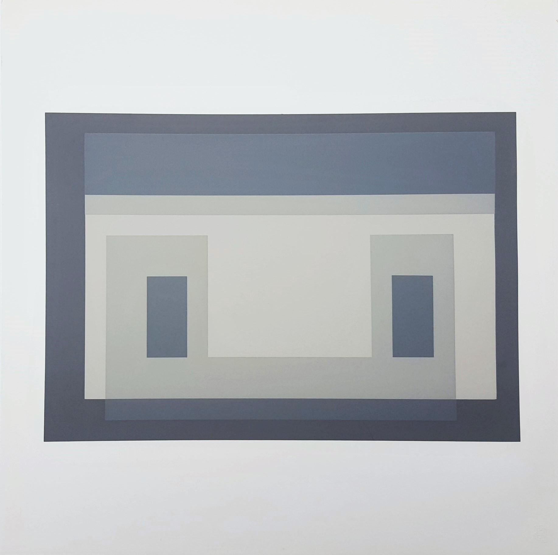 Variant III /// Bauhaus Abstrakter geometrischer Minimalismus Josef Albers Siebdruck im Angebot 1