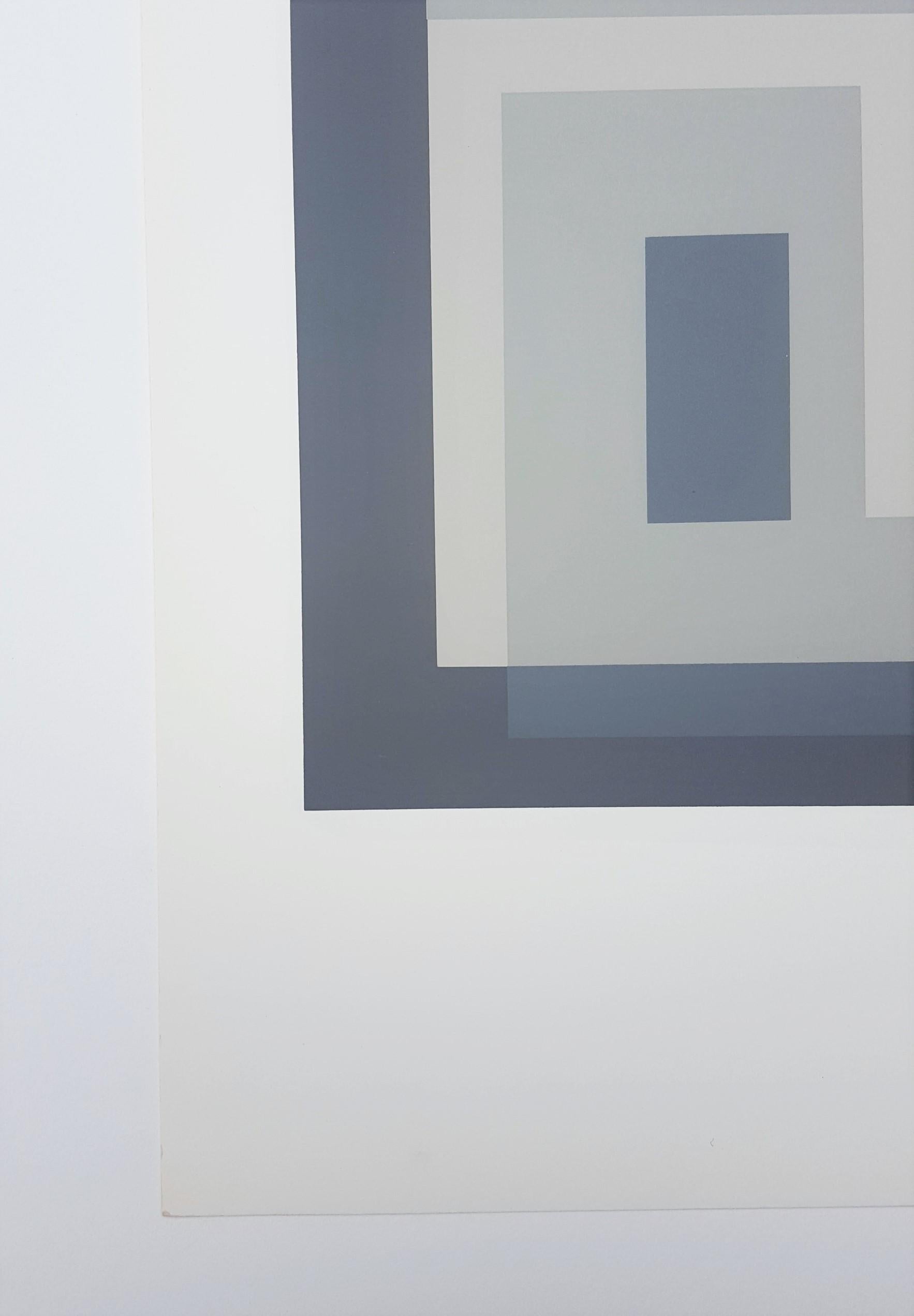 Variant III /// Bauhaus Abstrakter geometrischer Minimalismus Josef Albers Siebdruck im Angebot 3