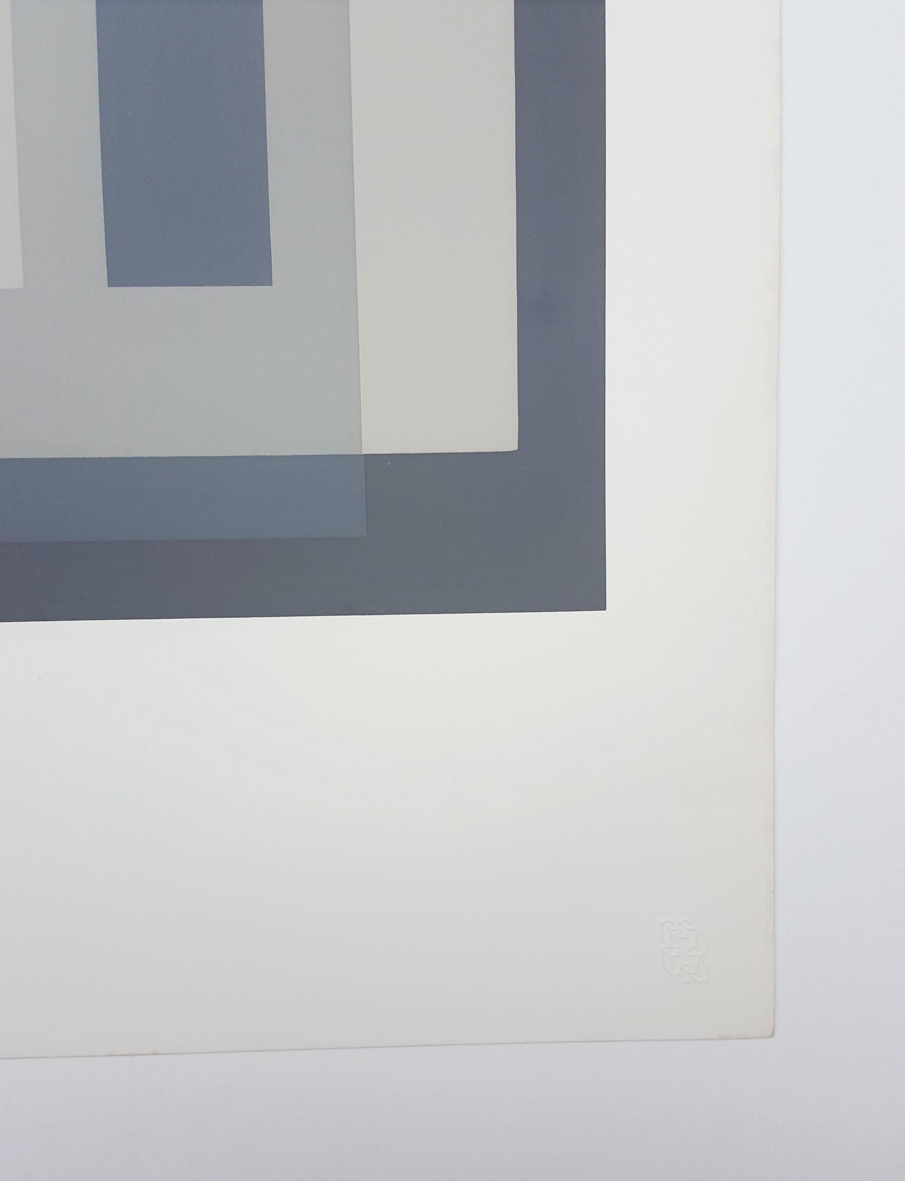 Variant III /// Bauhaus Abstract Geometric Minimalism Josef Albers Screenprint For Sale 3