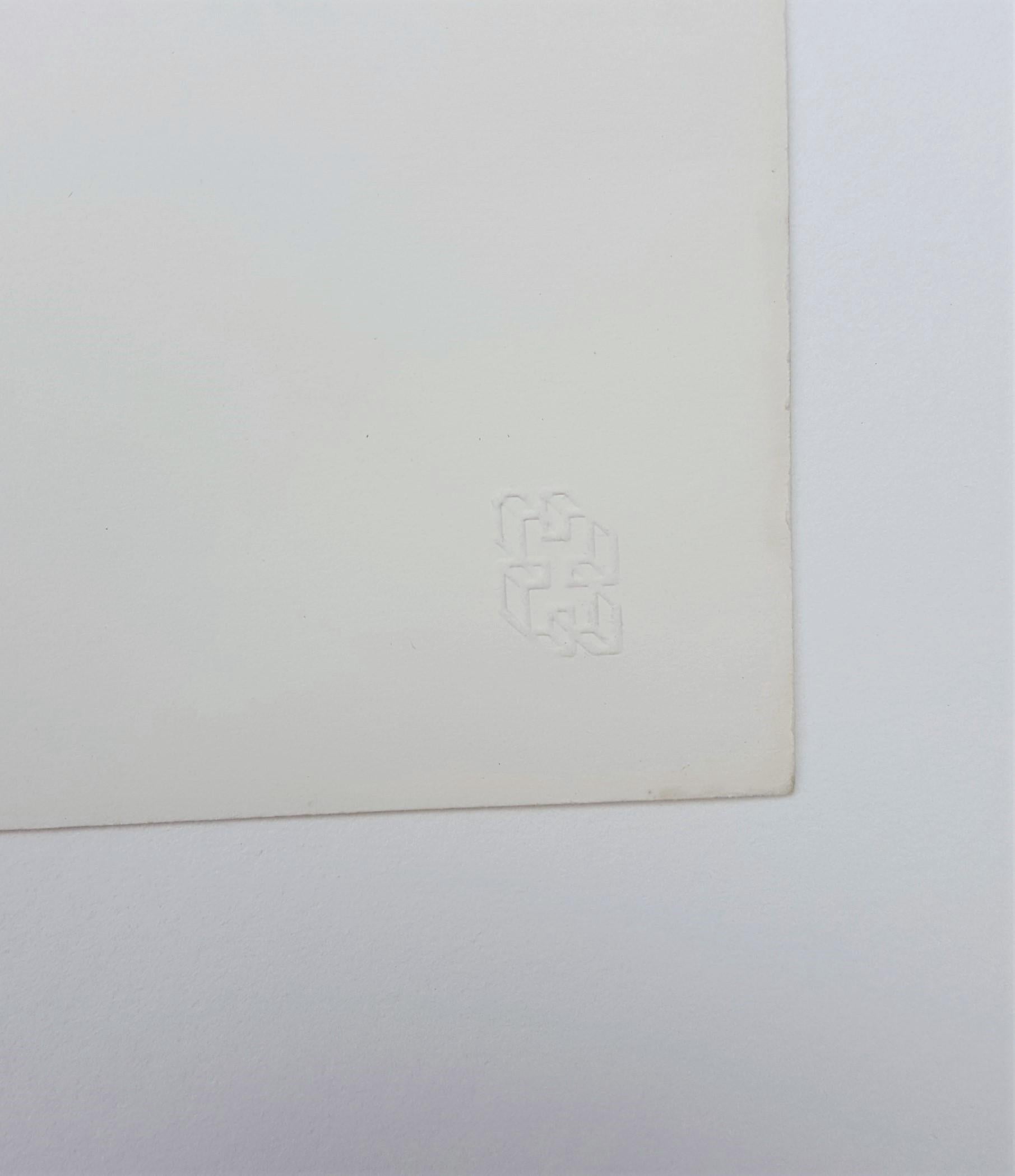 Variant III /// Bauhaus Abstrakter geometrischer Minimalismus Josef Albers Siebdruck im Angebot 7