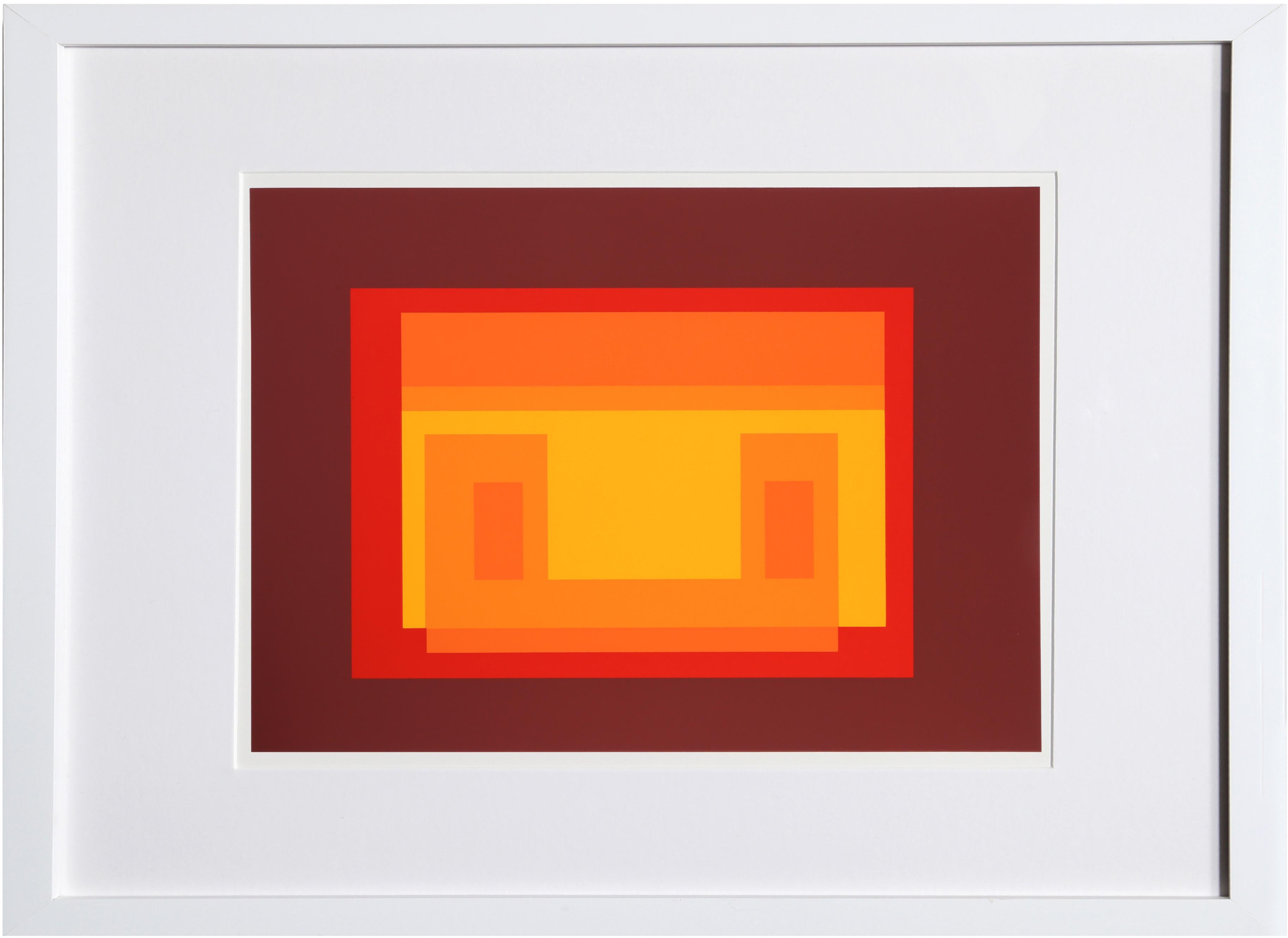 From the portfolio “Formulation: Articulation” created by Josef Albers in 1972. This monumental series consists of 127 original silkscreens that are a definitive survey of the artists most important color and shape theories.  A copy of the colophon