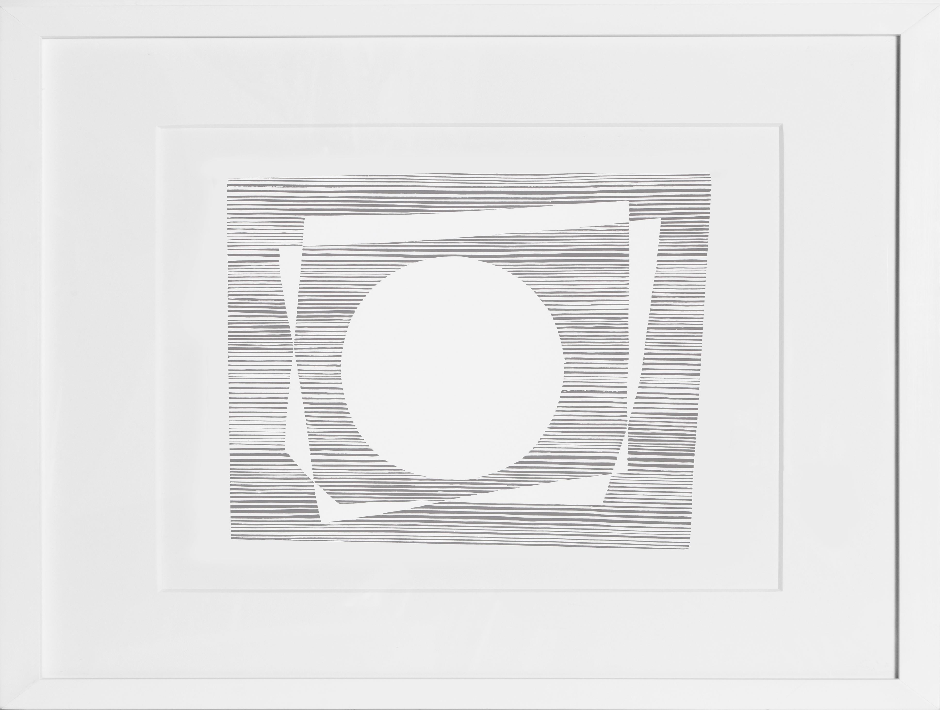 Josef Albers Abstract Print - White Circle - P1, F7, I2