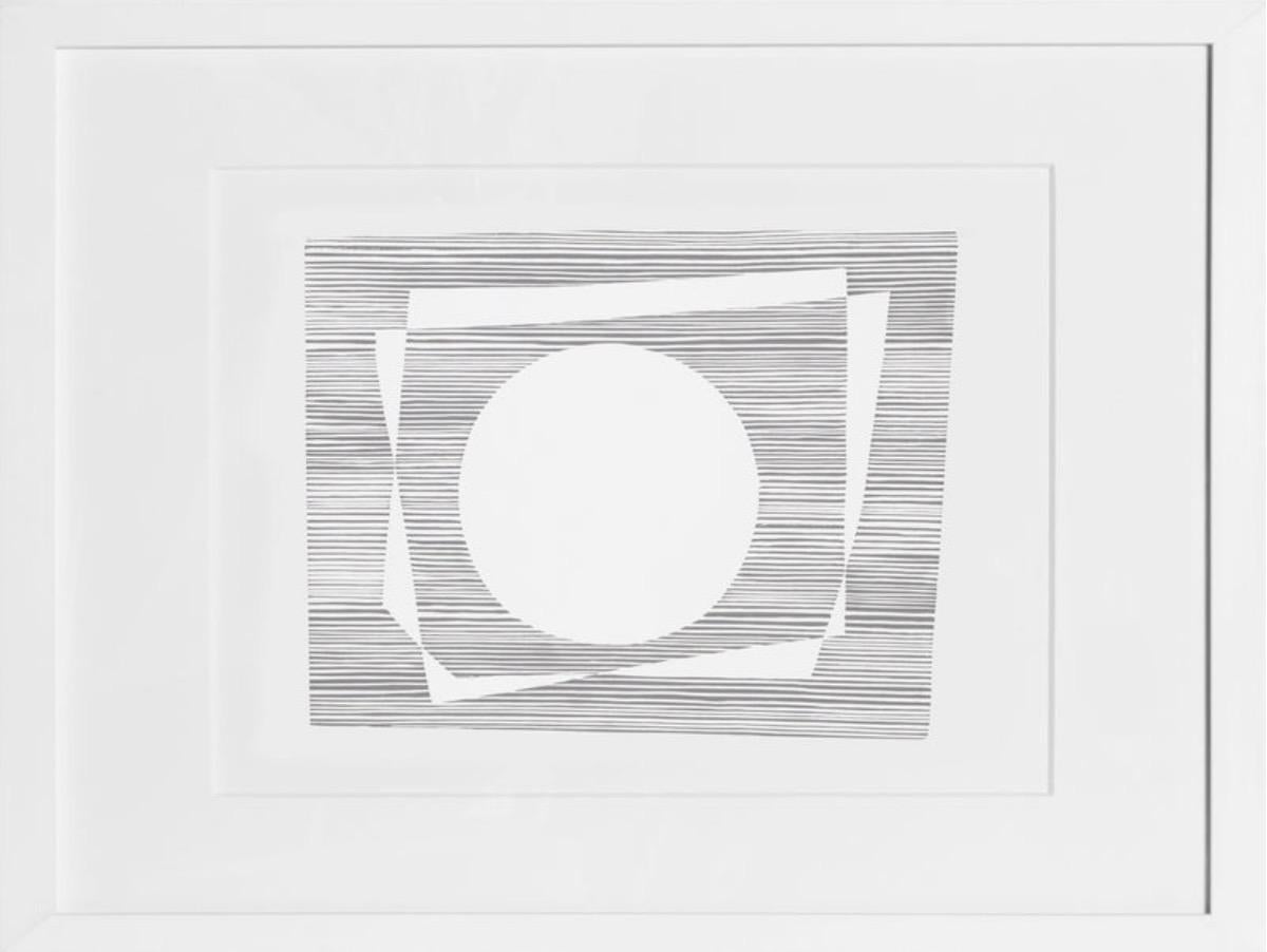 Josef Albers Abstract Print - White Circle -  PI-F7