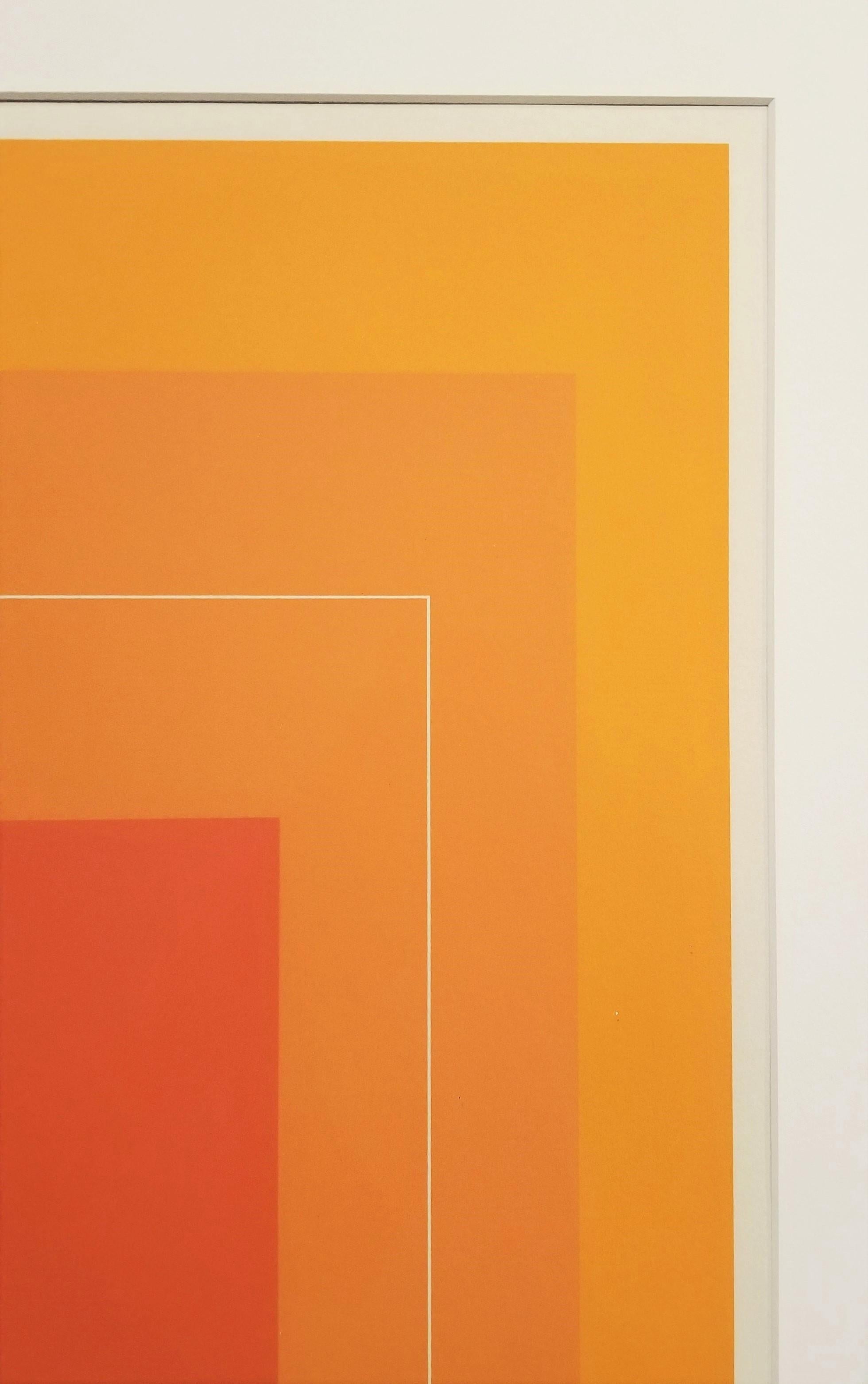WLS VI /// Josef Albers Astratto Geometrico Minimalista Arancione Gemini G.E.L. Litho 13