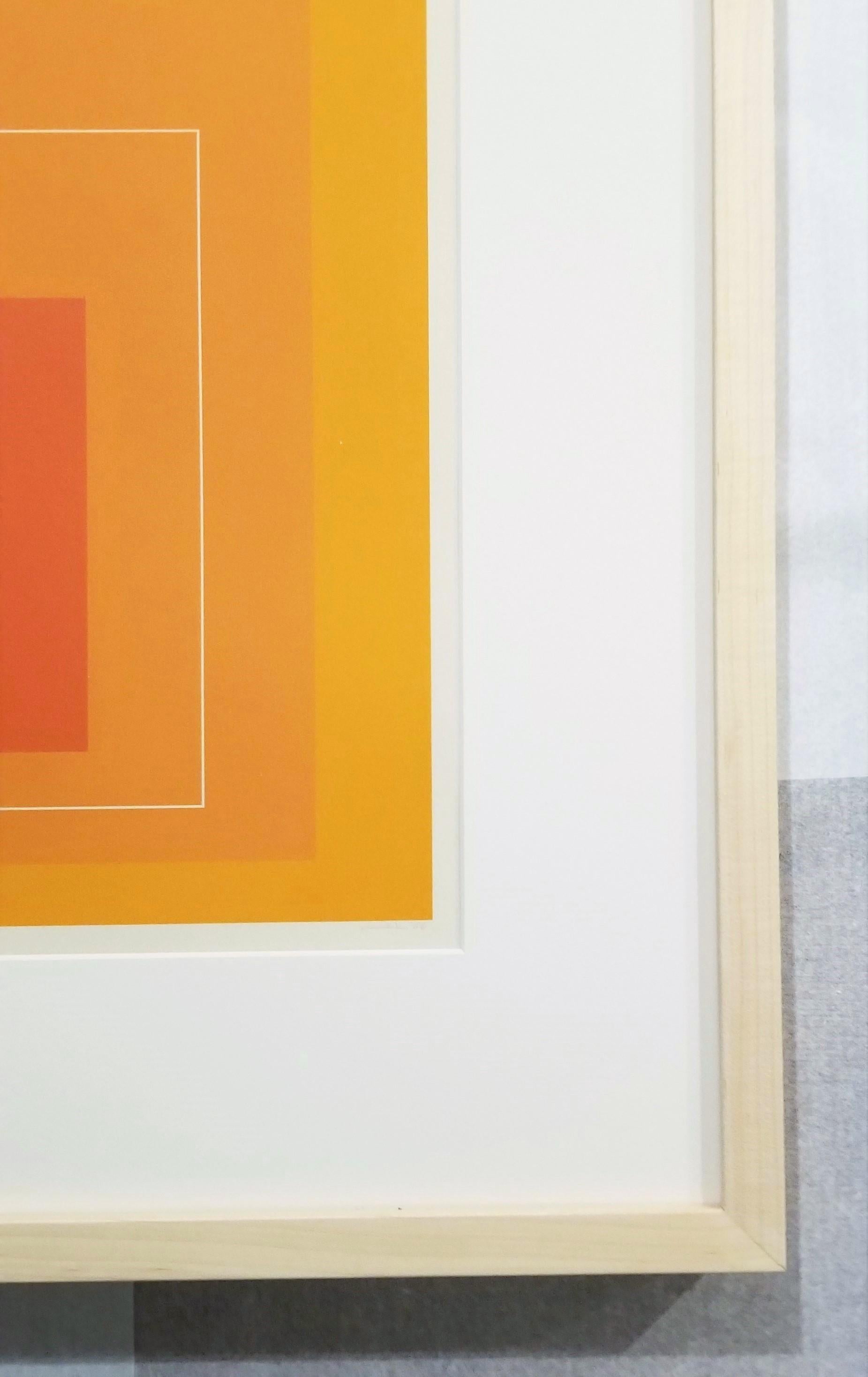 WLS VI /// Josef Albers Astratto Geometrico Minimalista Arancione Gemini G.E.L. Litho 6