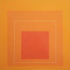WLS VI /// Josef Albers Abstract Geometric Minimalist Orange Gemini G.E.L. Litho