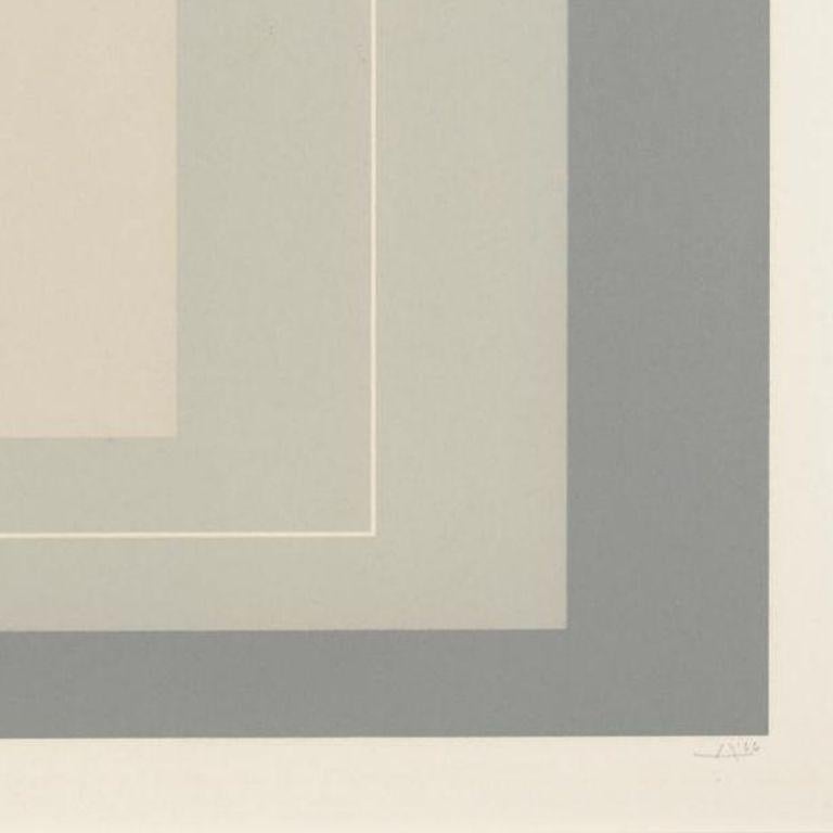 WLS XIV -- Lithograph, White Line Squares, Square, Gray by Josef Albers 1