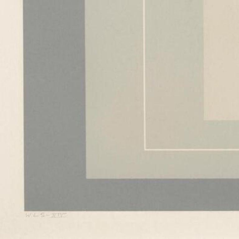 WLS XIV -- Lithograph, White Line Squares, Square, Gray by Josef Albers 3