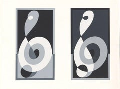 Josef Albers Screen Print Diptych from Formulation Articulation