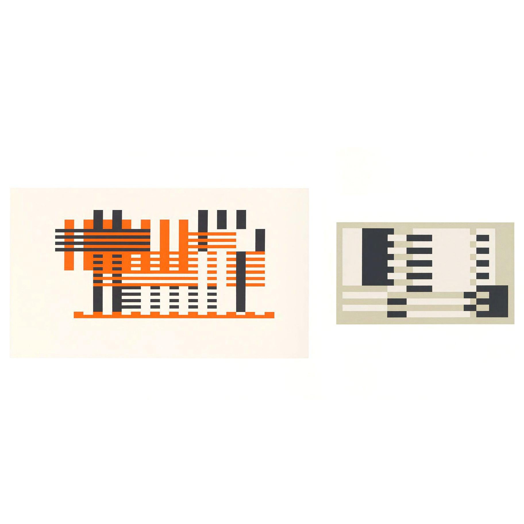 Josef Albers Sérigraphie Diptyque de Formulation Articulation en vente