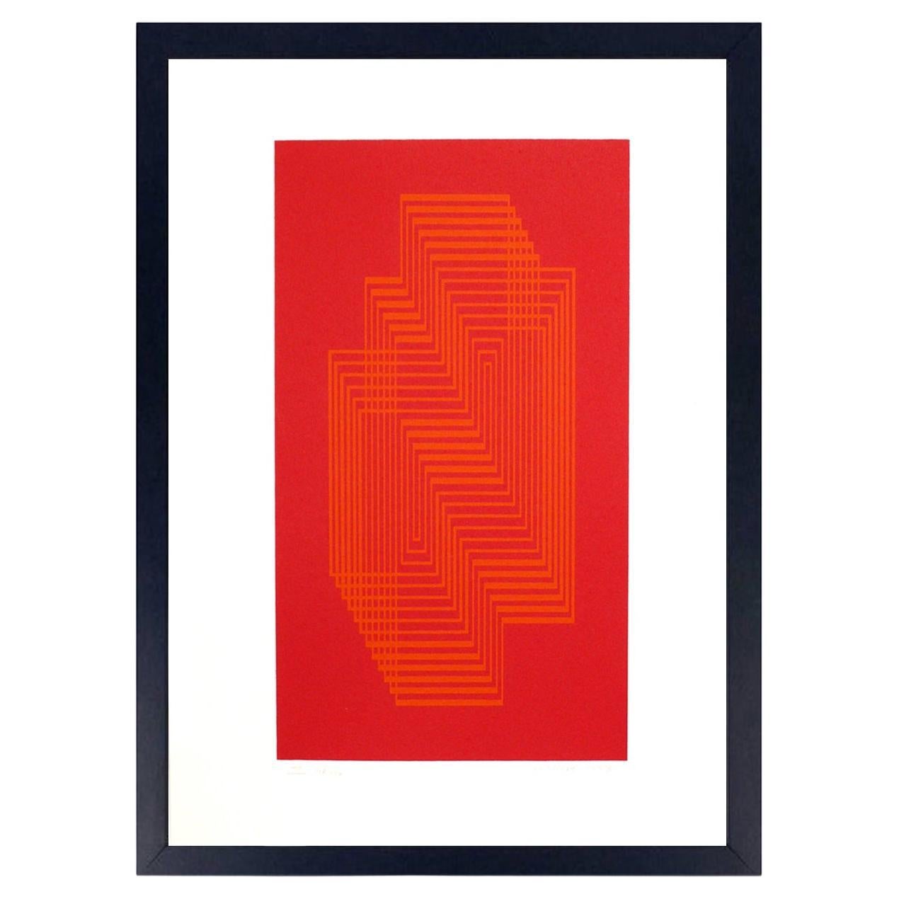 Abstrakter Siebdruck „Ascension“ von Josef Albers, signiert  im Angebot