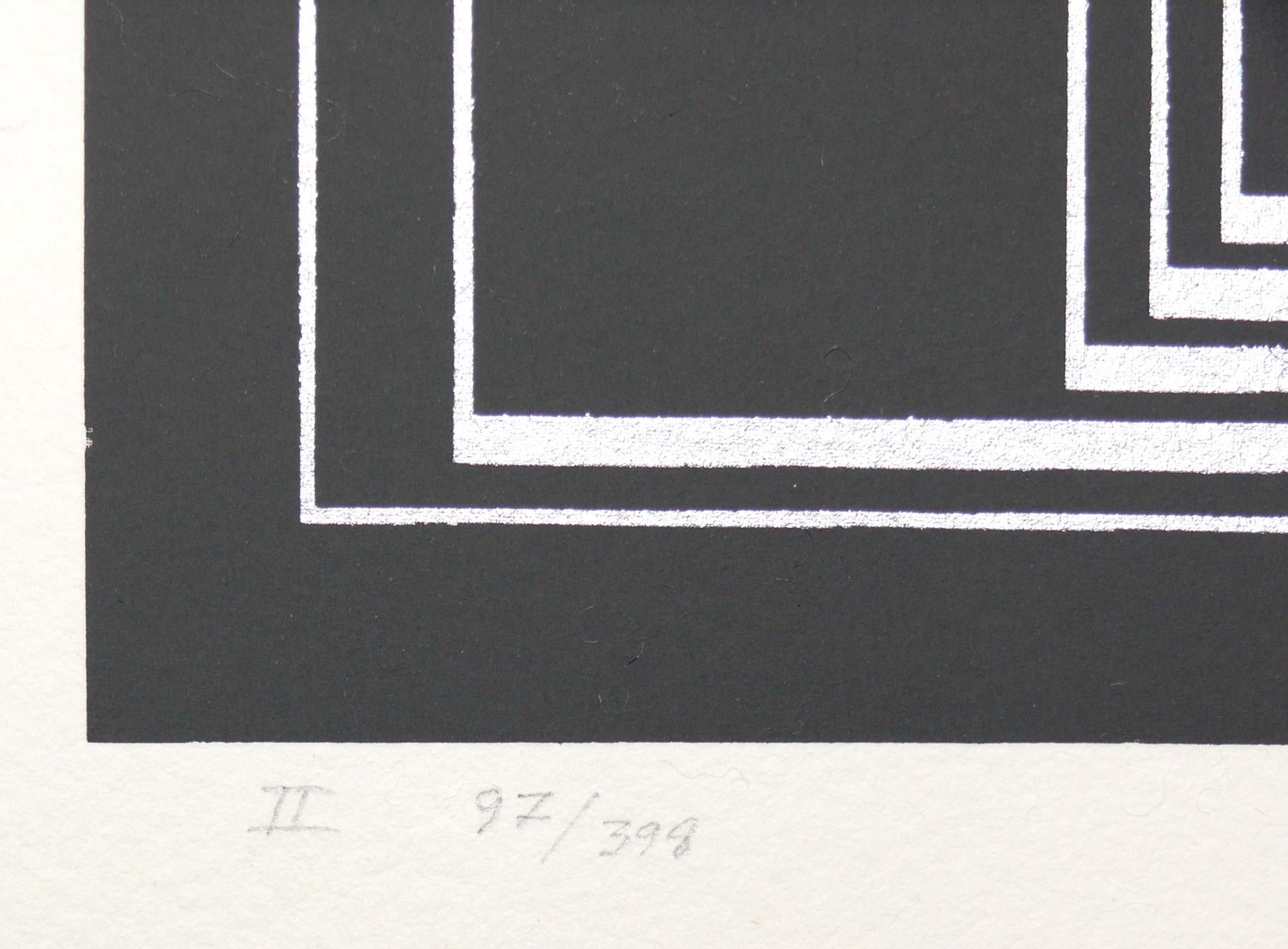 Mid-Century Modern Josef Albers Signed Abstract Screenprint 