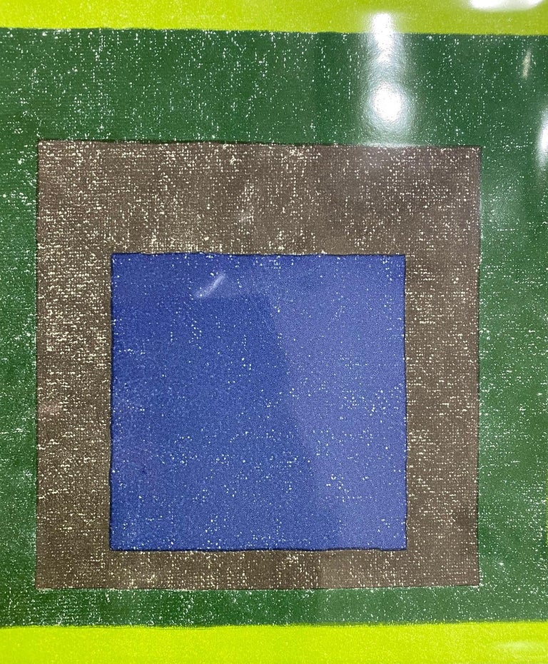 Josef Albers Study for Homage to the Square Limited Edition Ceramic Platter 1999 In Good Condition For Sale In Studio City, CA