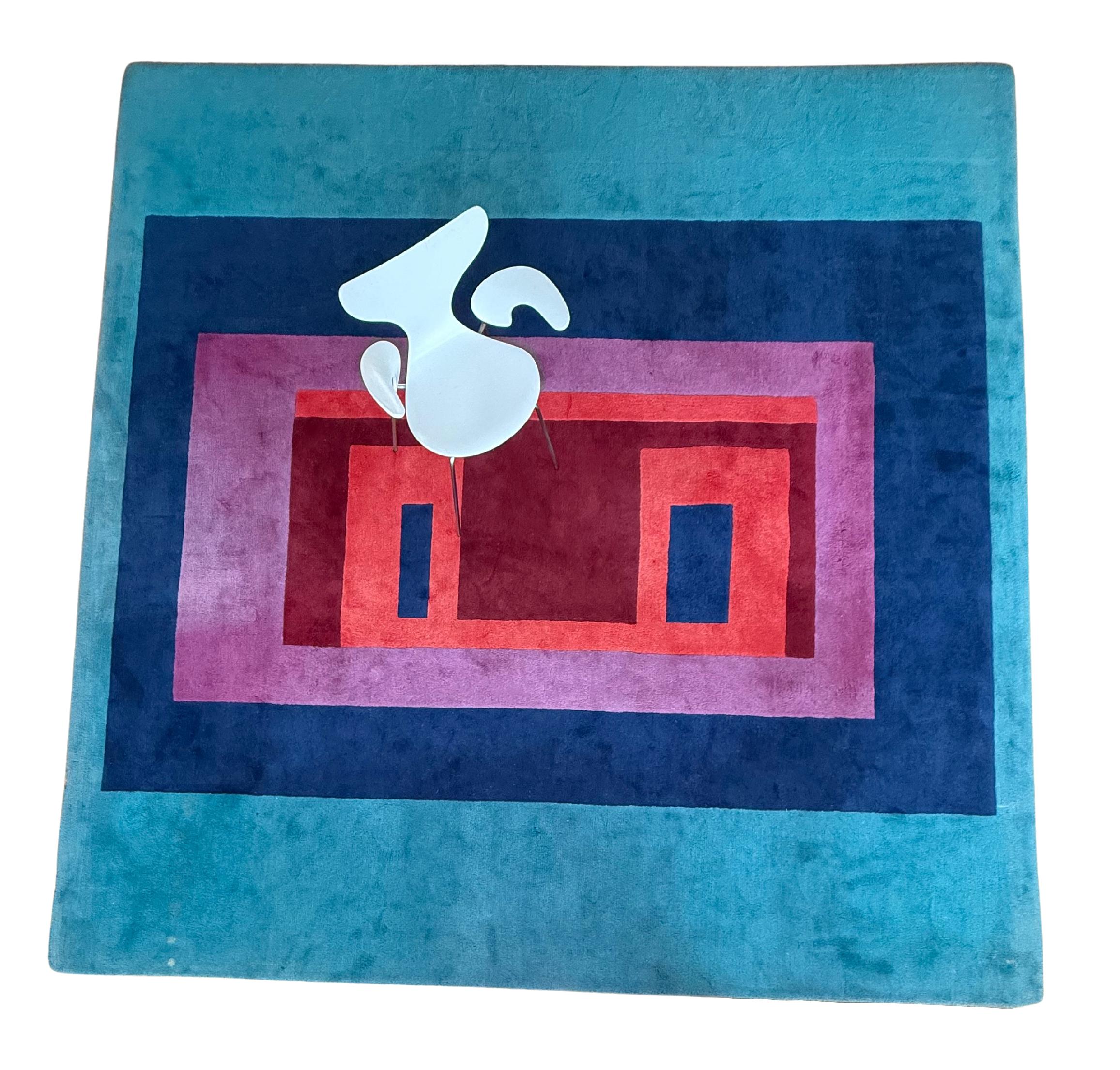 An absolutely spectacular carpet custom designed for a special client in the late 1960's.    The design of this carpet is from Josef Alber's 