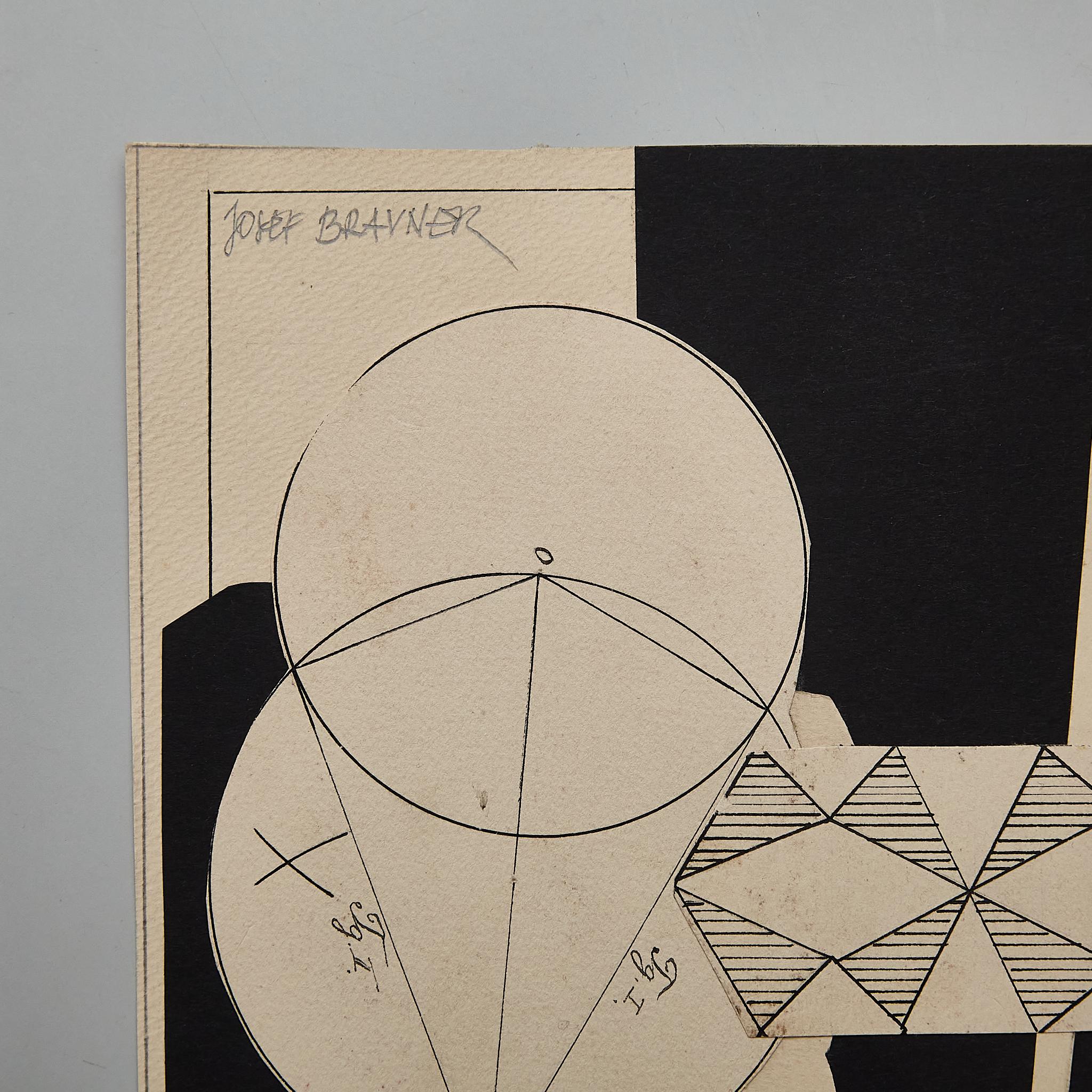 Josef Brauner Bauhaus Collage  Rationalistische Mixed Media in Schwarz-Weiß  1927 (Frühes 20. Jahrhundert) im Angebot