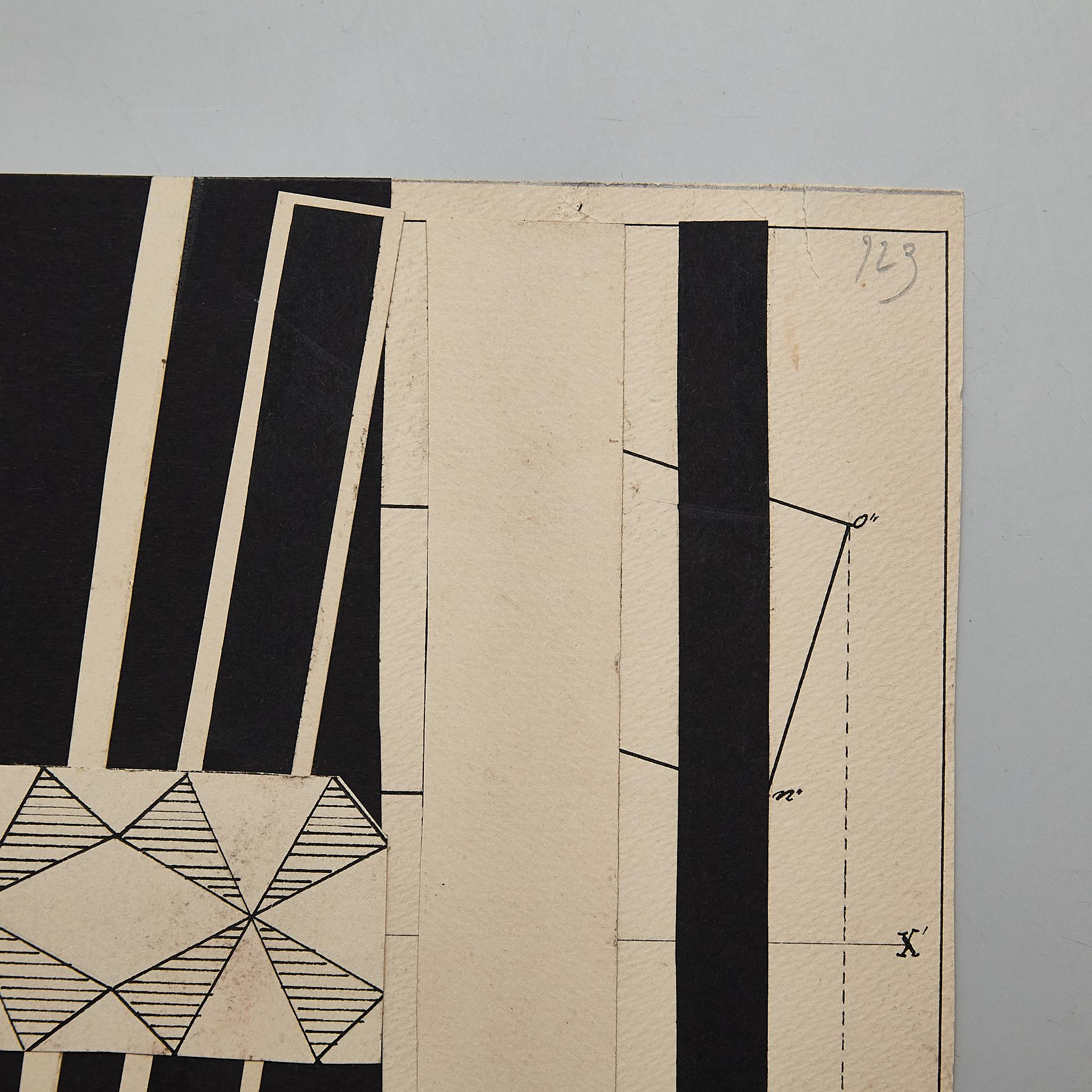 Josef Brauner Bauhaus Collage  Rationalistische Mixed Media in Schwarz-Weiß  1927 (Papier) im Angebot