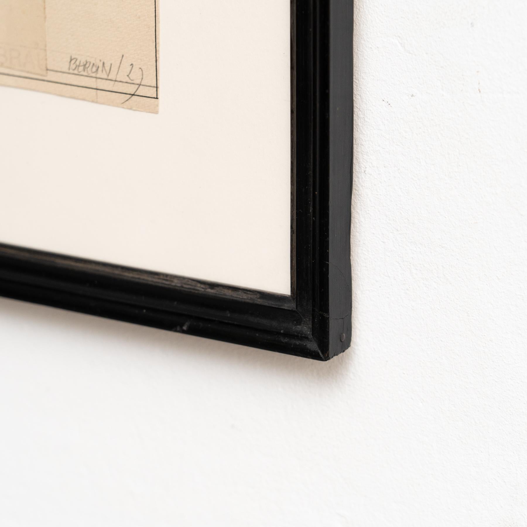 Josef Brauner Black and White Bauhaus Rationalist Collage, Berlin 1927 — Signed For Sale 9