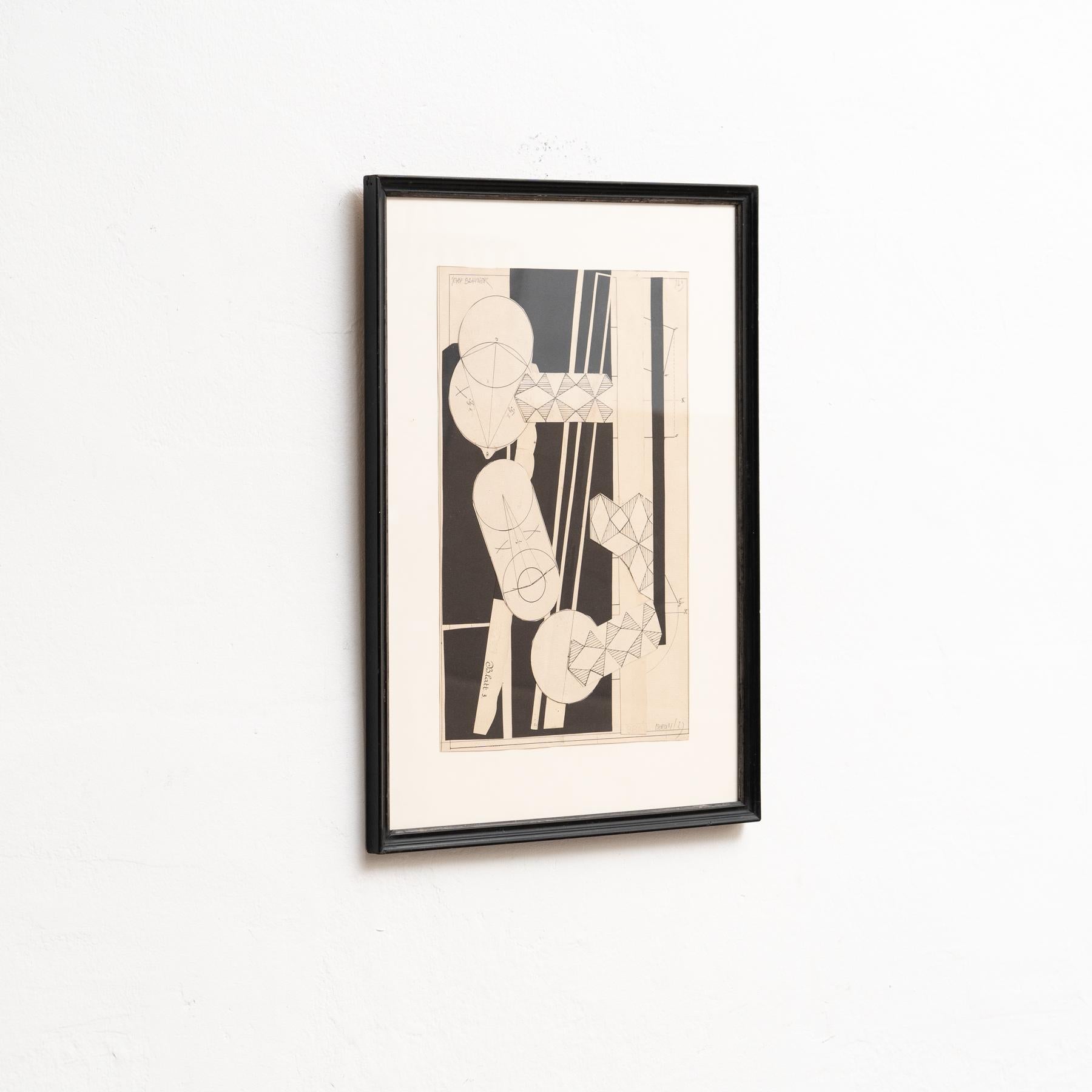 Josef Brauner Black and White Bauhaus Rationalist Collage, Berlin 1927 — Signed For Sale 3