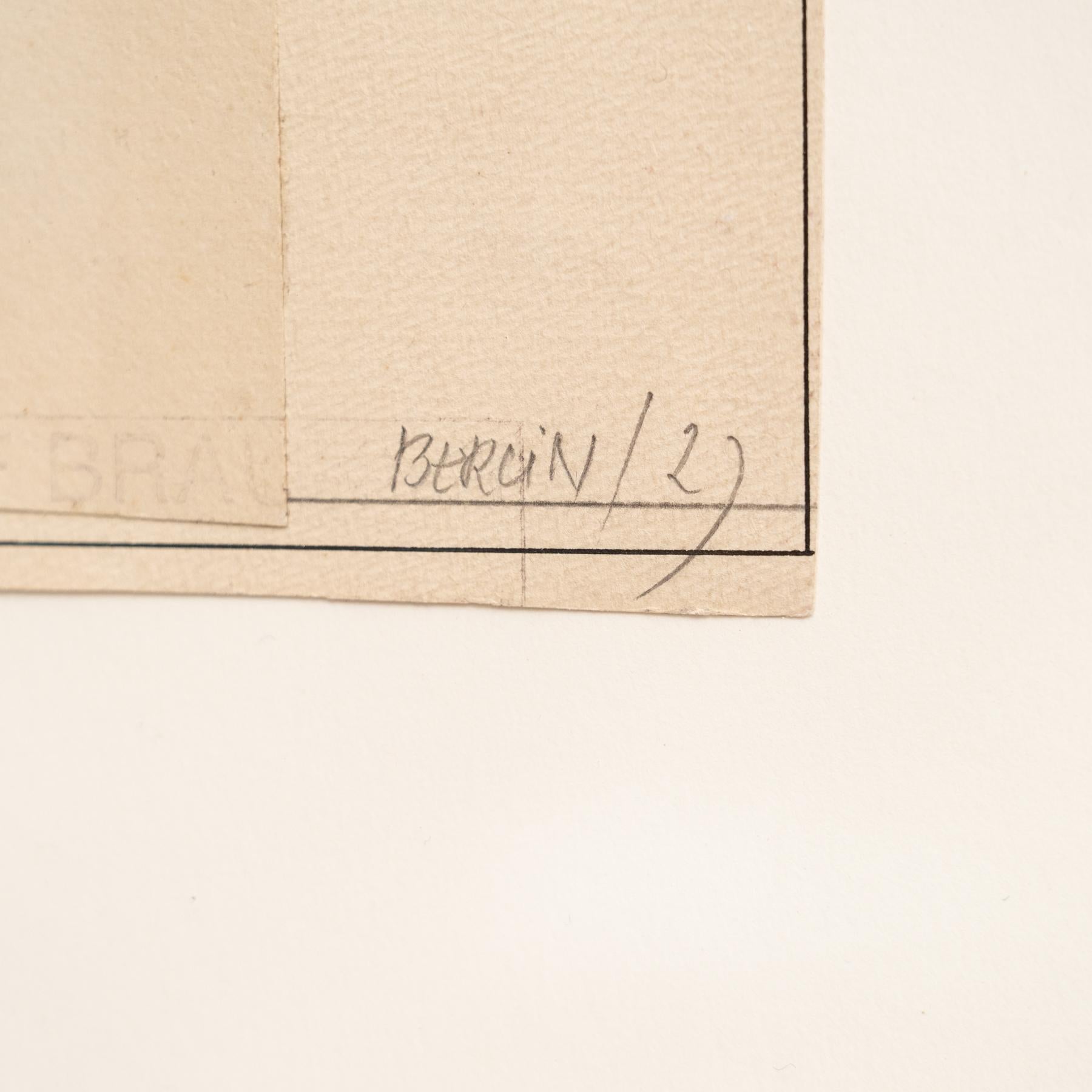 Josef Brauner Black and White Bauhaus Rationalist Collage, Berlin 1927 — Signed For Sale 6