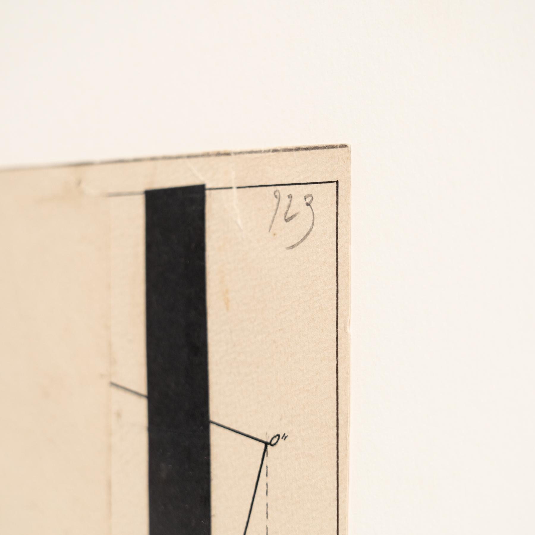 Josef Brauner Black and White Bauhaus Rationalist Collage, Berlin 1927 — Signed For Sale 7