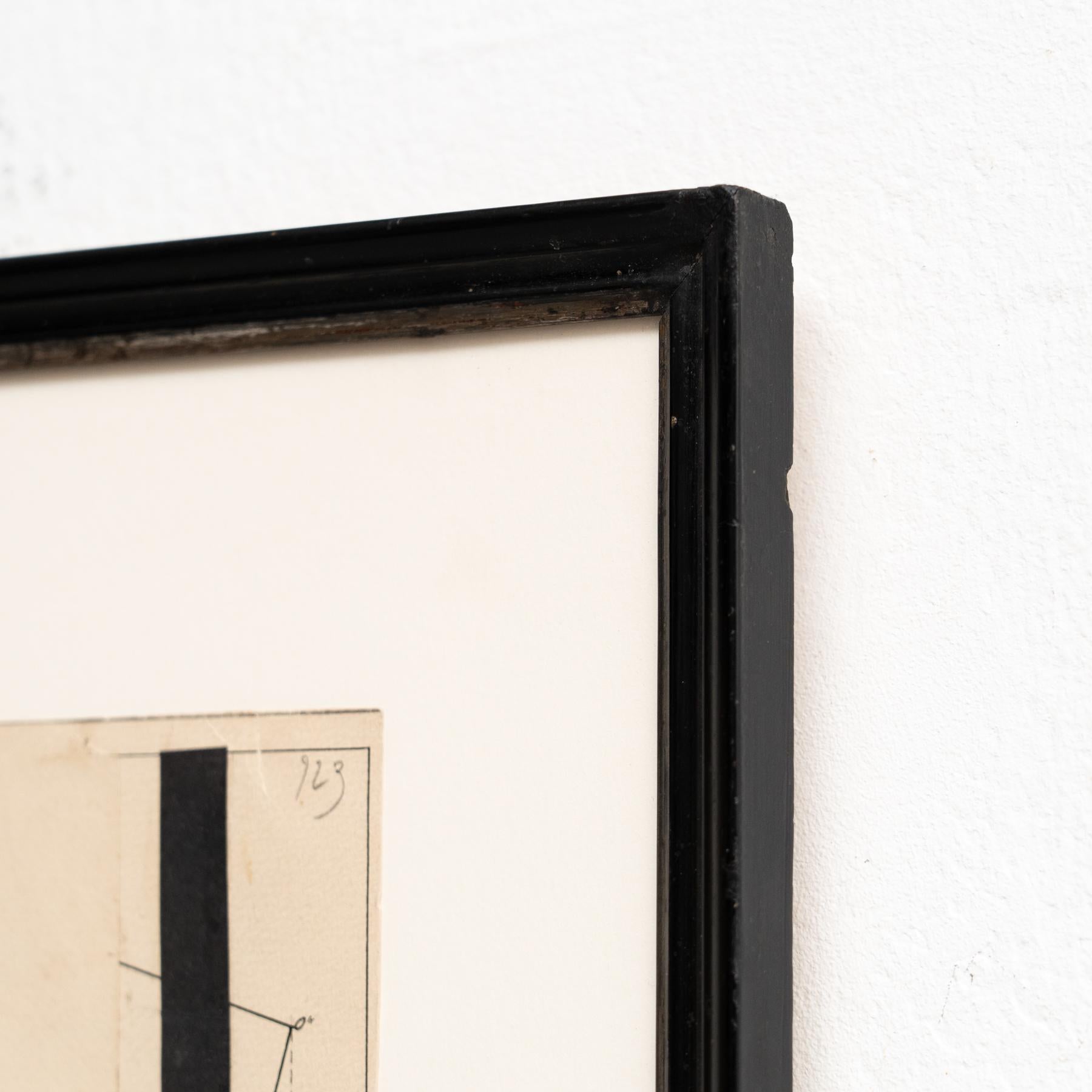 Josef Brauner Black and White Bauhaus Rationalist Collage, Berlin 1927 — Signed For Sale 8