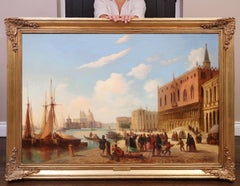 The Grand Tour, Venice - 19th Century Landscape Oil Painting of the Grand Canal