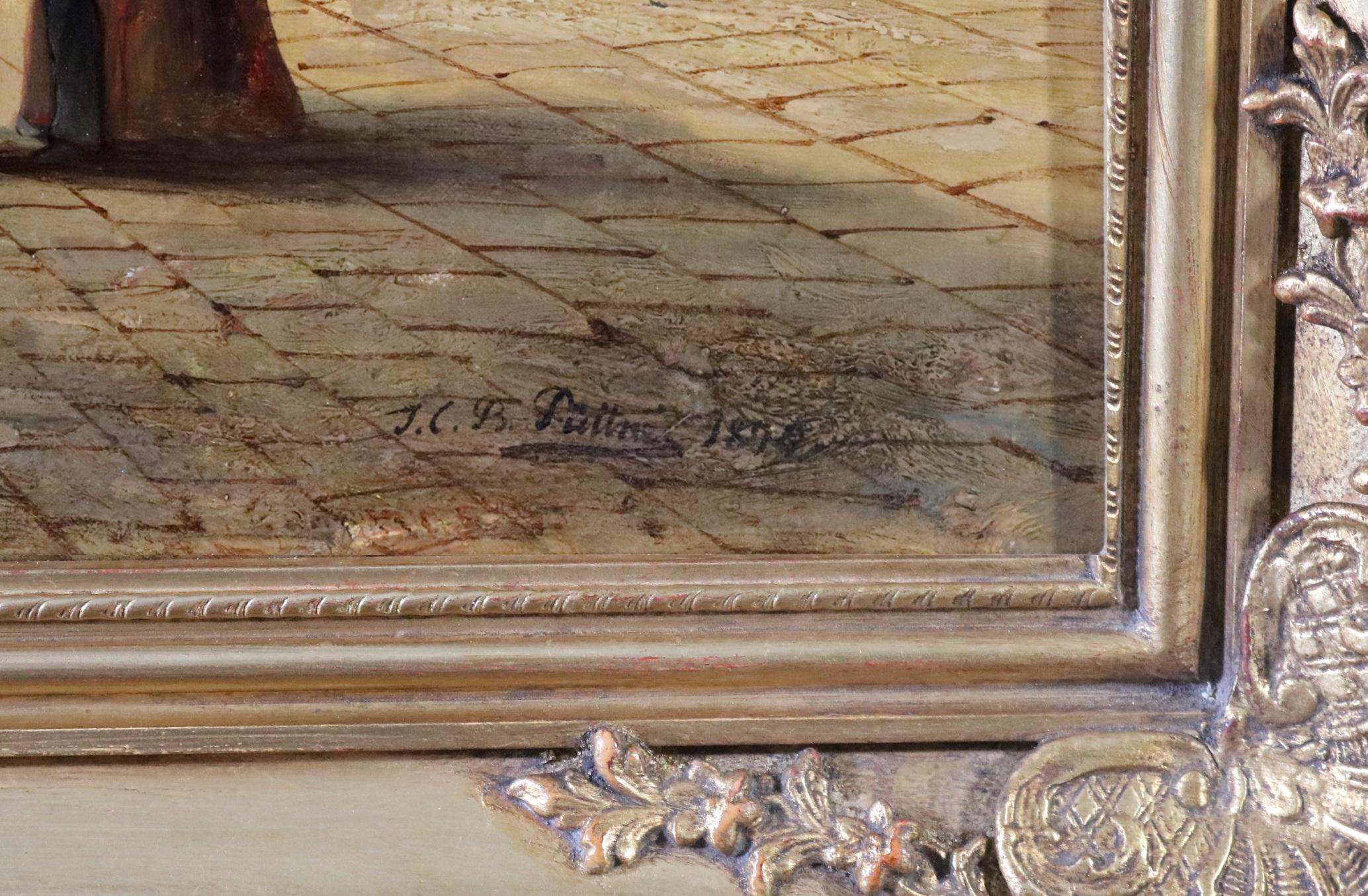 Le Grand Tour de Venise - Grande peinture à l'huile vénitienne du 19ème siècle - Palais du Ducal en vente 5