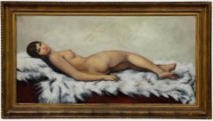 Josef Dobrowsky (1889-1964)  - Framed Mid 20th Century Oil, Nu Allounge