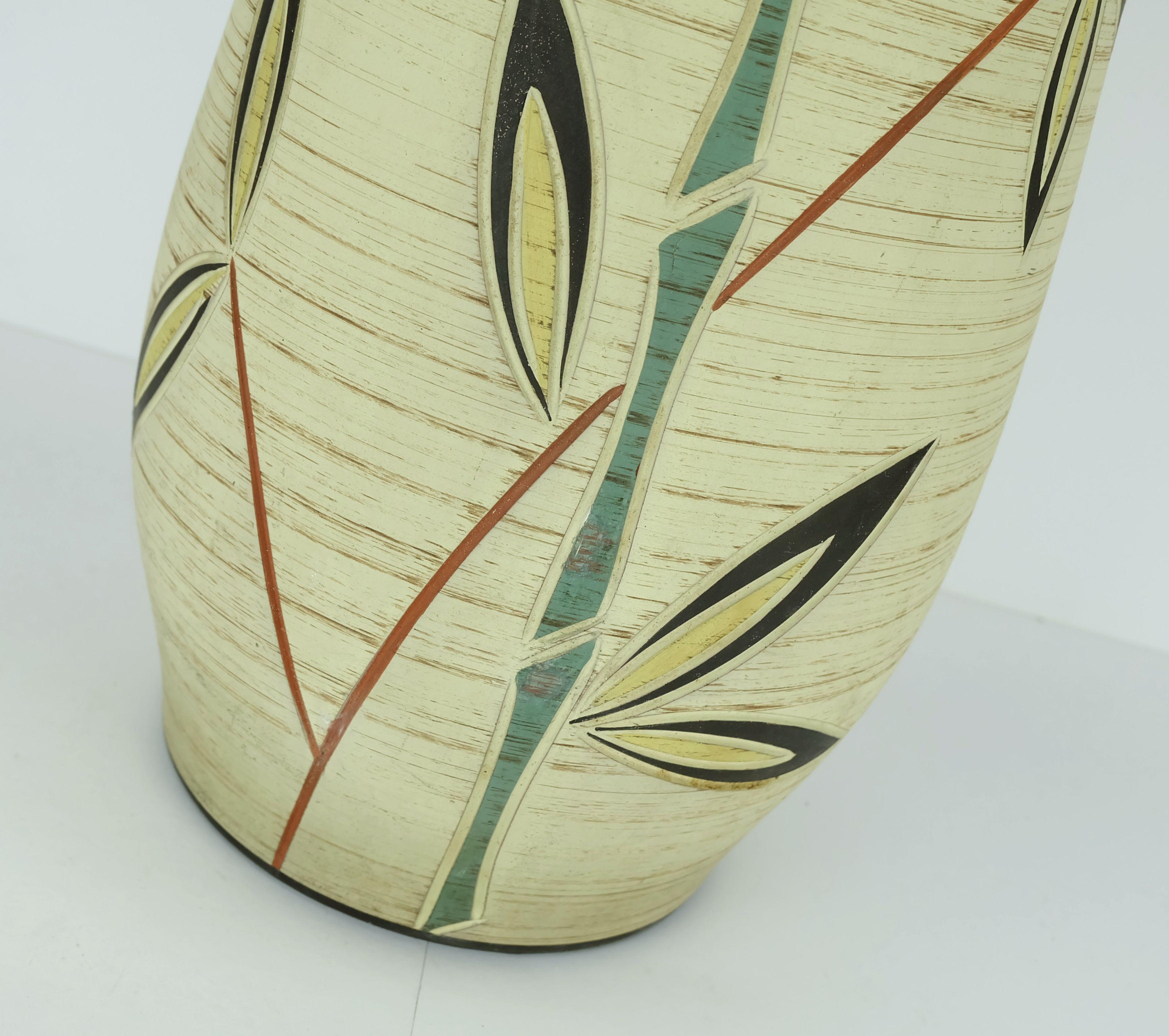 Tedesco Josef duck mid century VASO da terra 1950s modello 49/40 scraffito decor in vendita