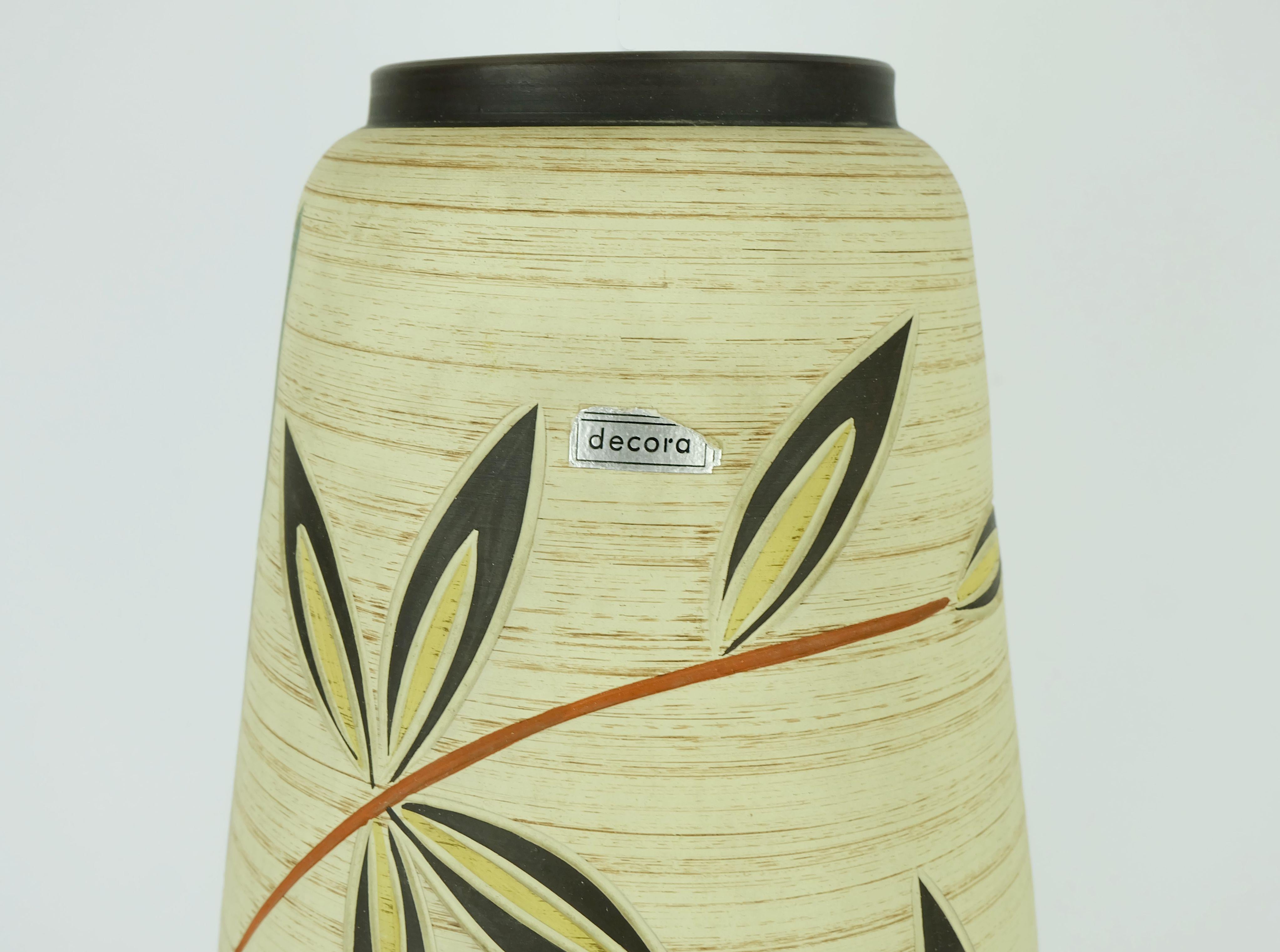 Josef duck mid century VASO da terra 1950s modello 49/40 scraffito decor In condizioni buone in vendita a Mannheim, DE