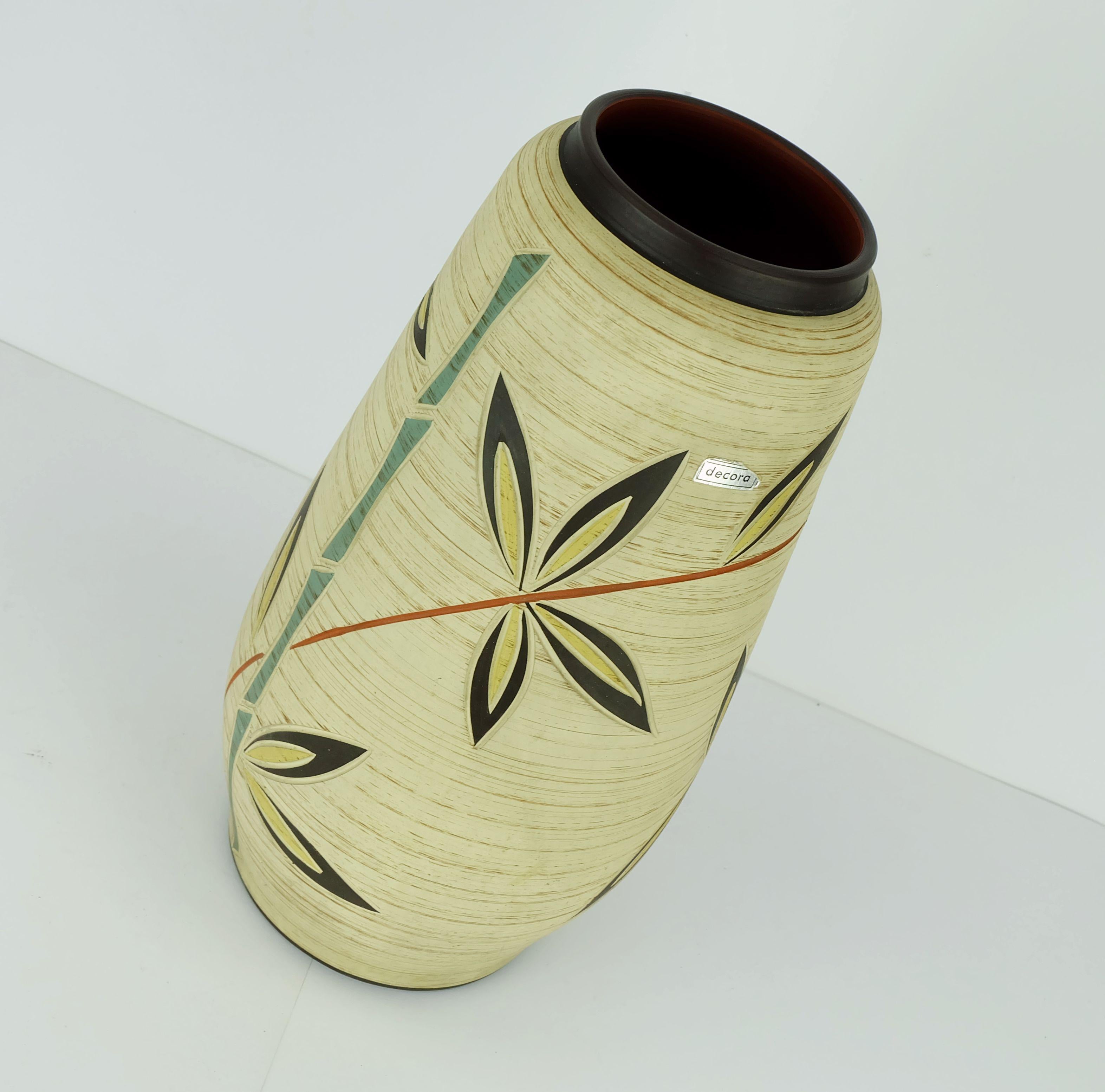 Ceramica Josef duck mid century VASO da terra 1950s modello 49/40 scraffito decor in vendita