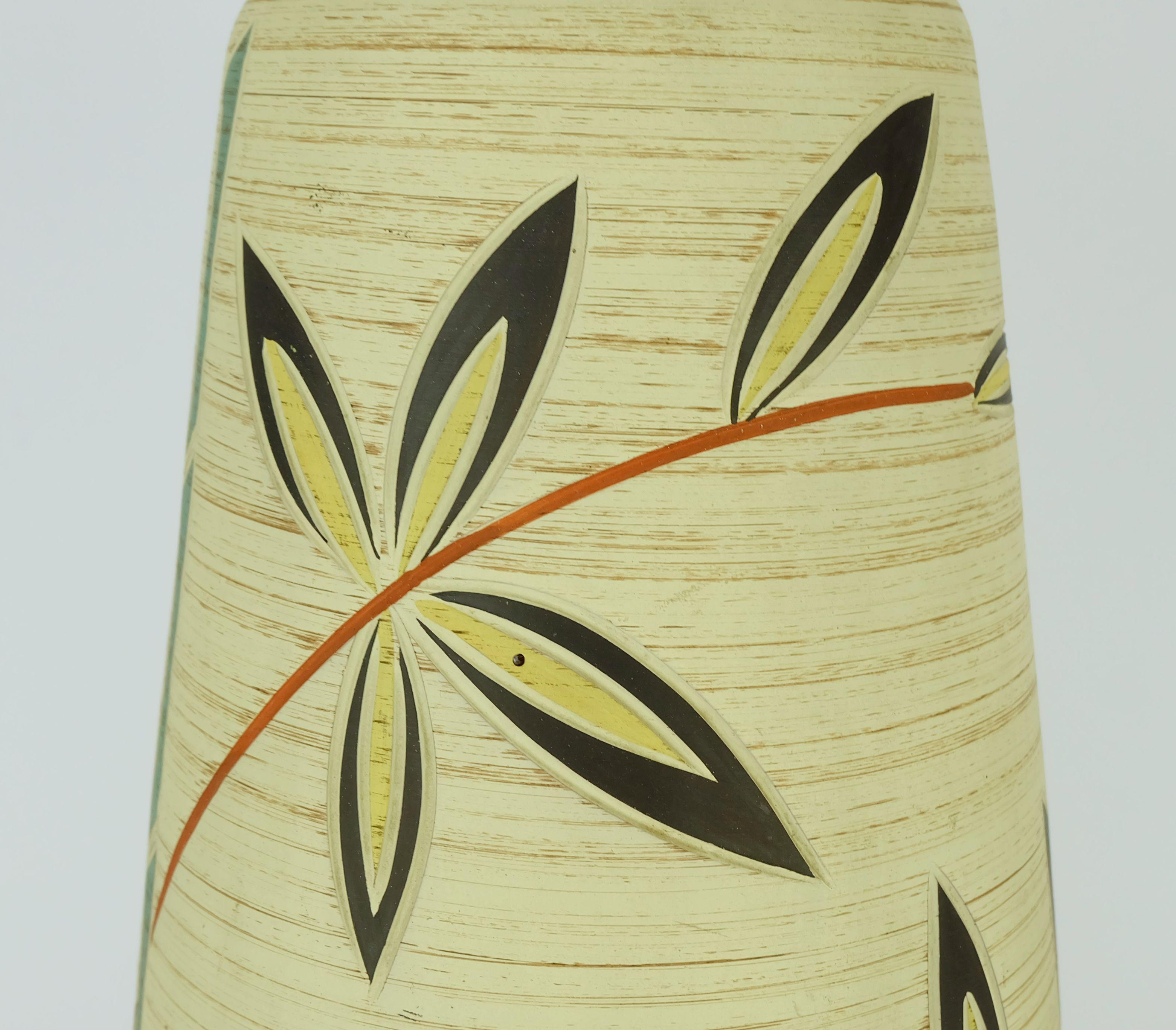 Josef duck mid century VASO da terra 1950s modello 49/40 scraffito decor in vendita 1