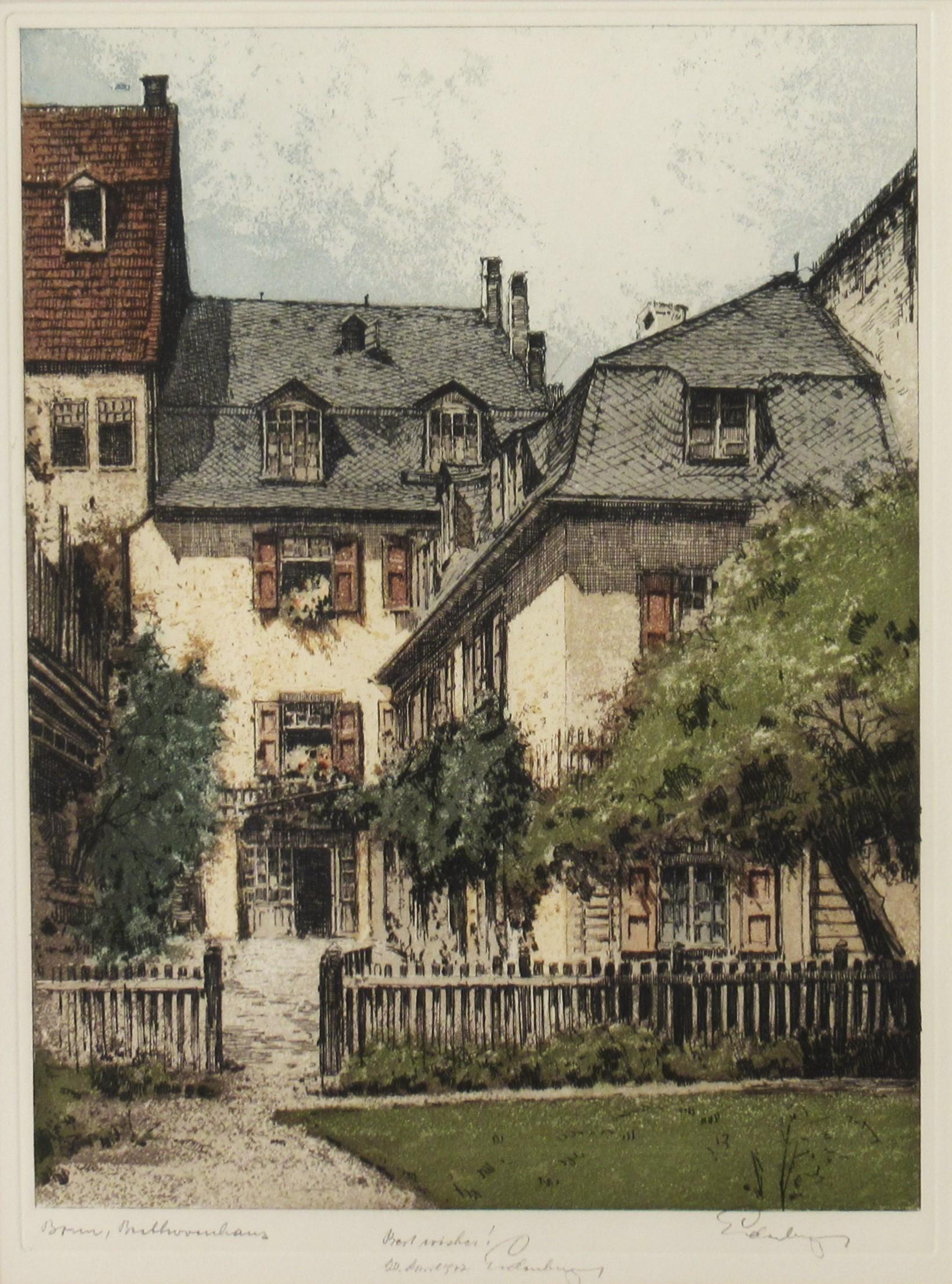 Bonn, Bethovenhaus (Bonn, the House of Bethoven) - Print by Josef Eidenberger