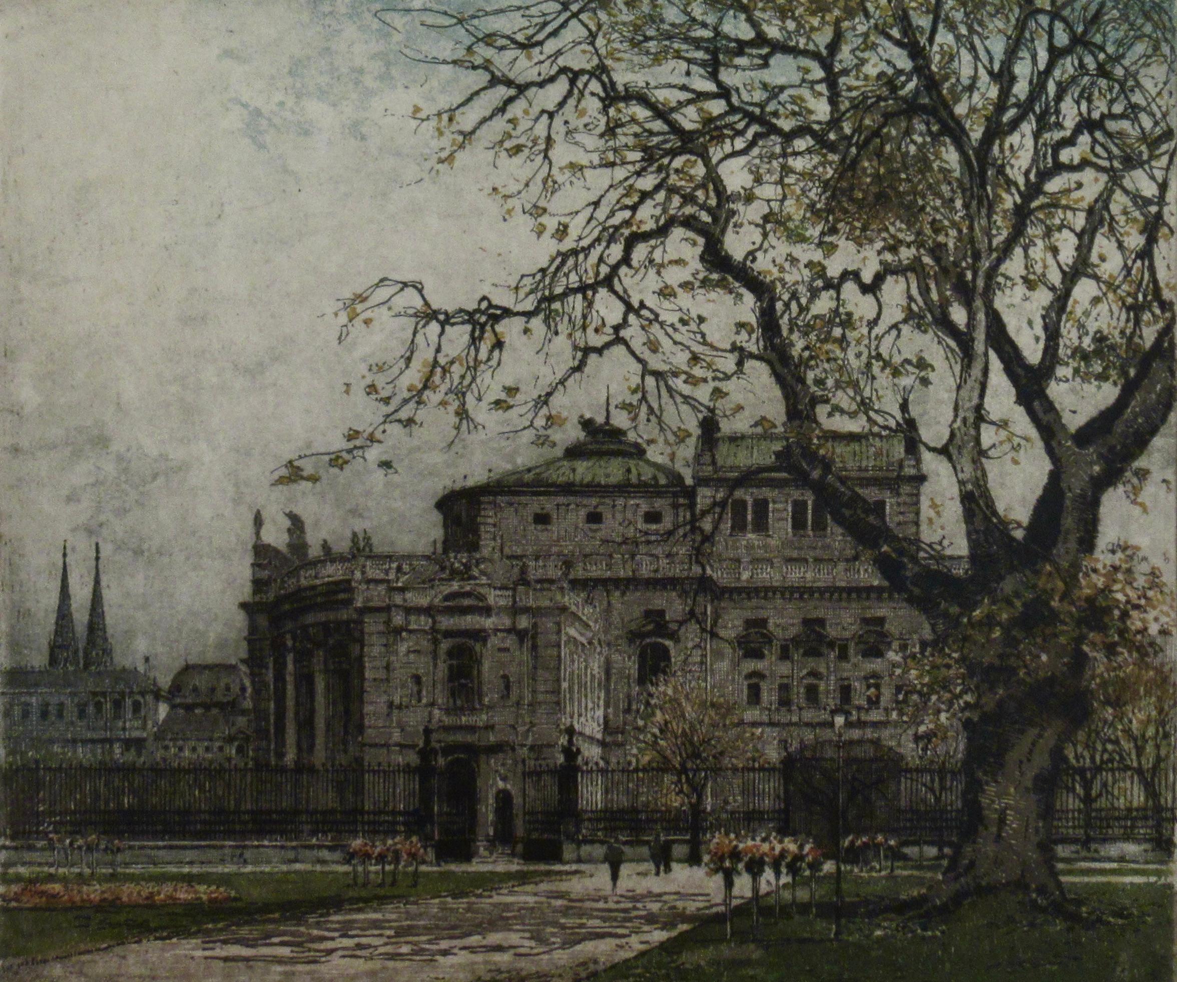 Burgtheater, Vienna - Realist Print by Josef Eidenberger