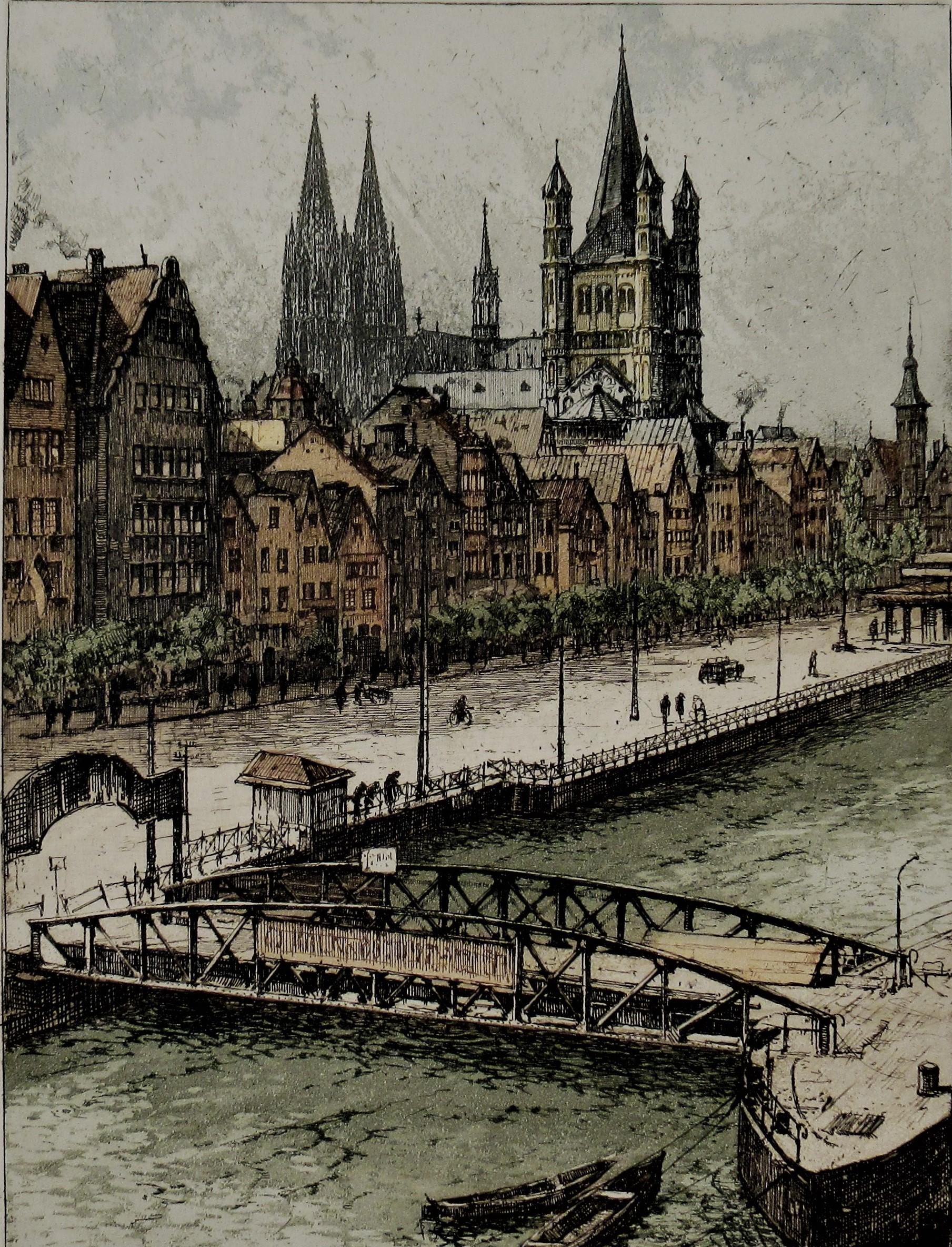 Cologne (Koln) Promenade, Germany - Print by Josef Eidenberger