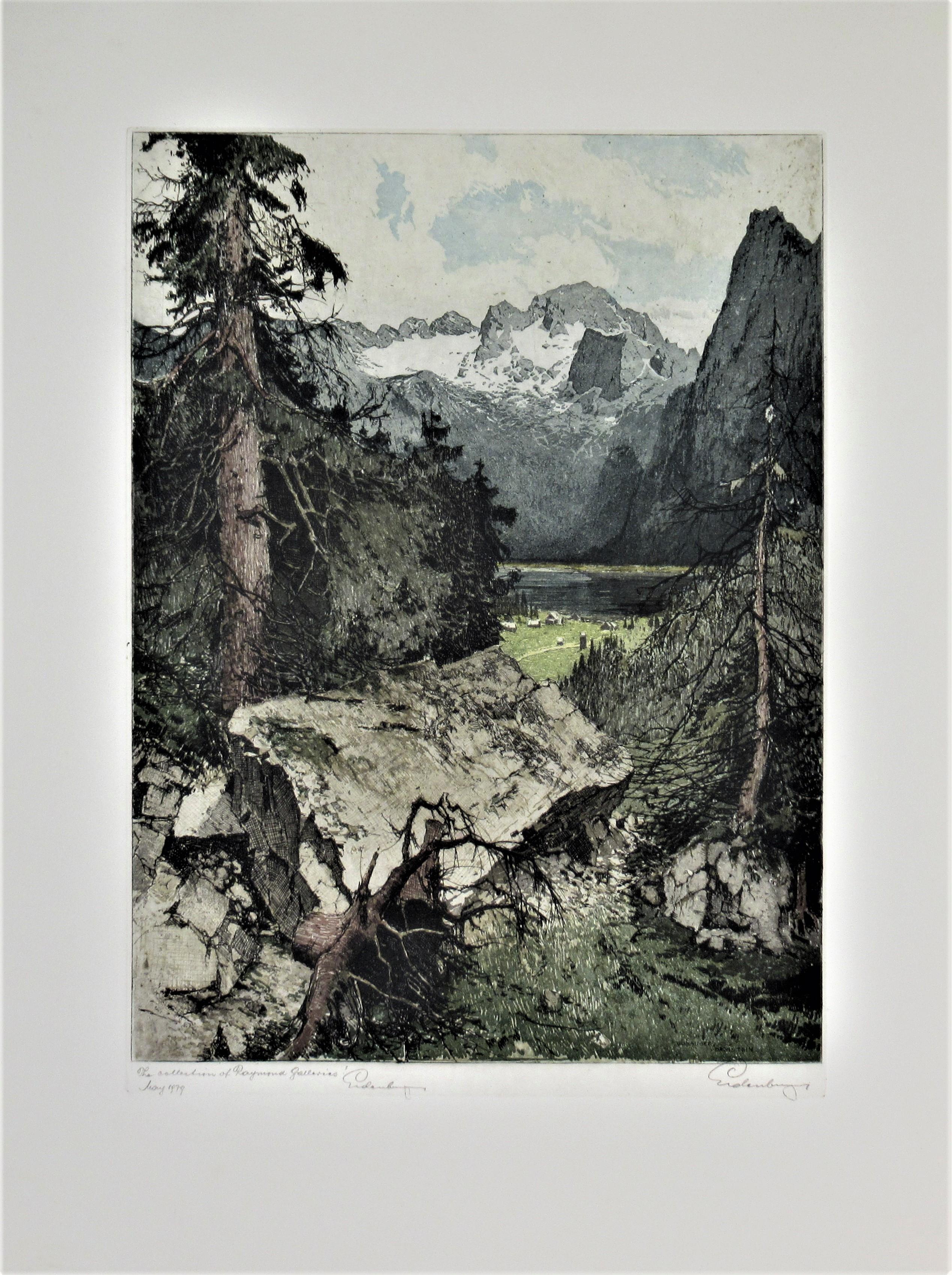 Josef Eidenberger Figurative Print - Dachstein View, Mountain Pine, Austria