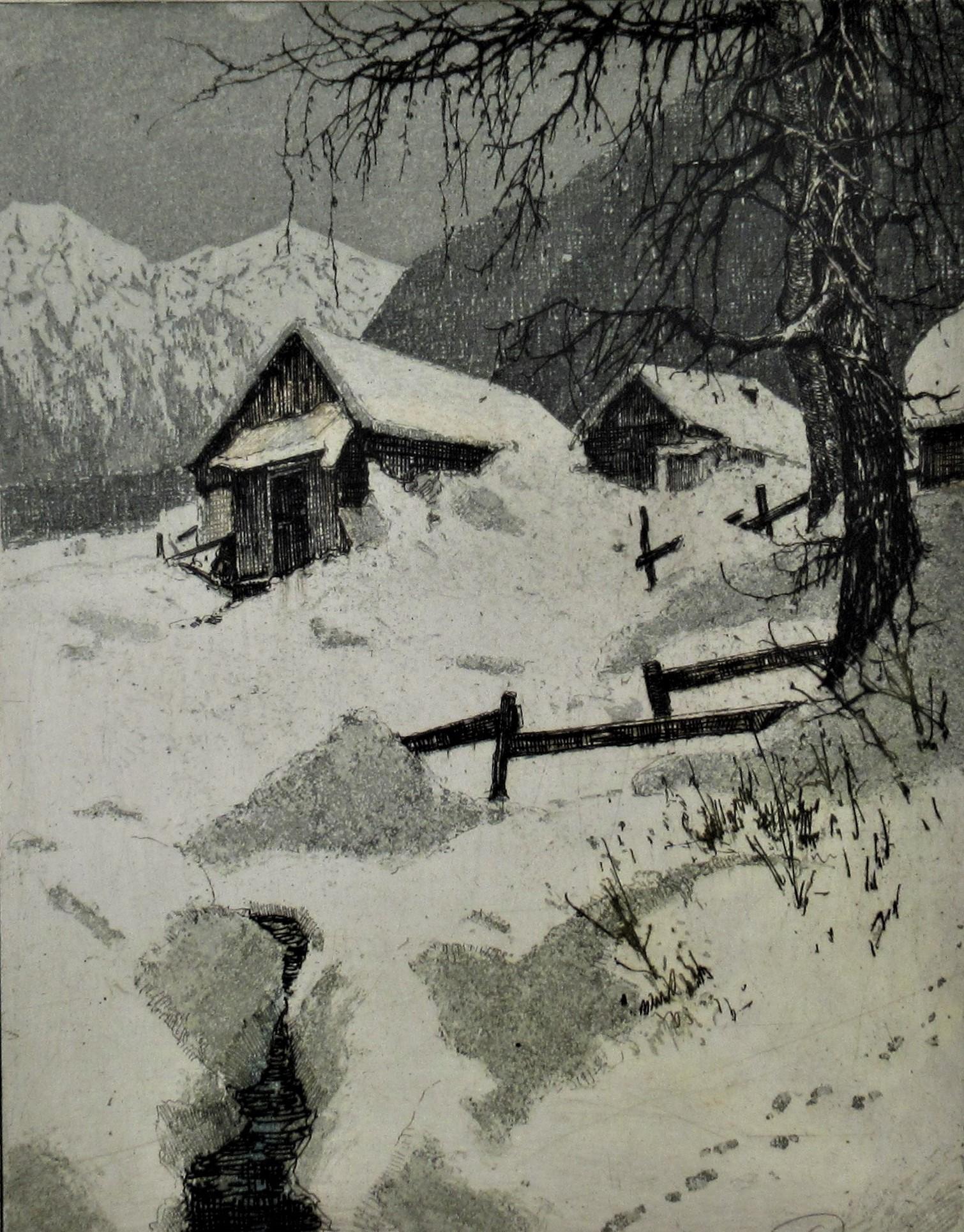 Goisern, Winter Scene - Print by Josef Eidenberger