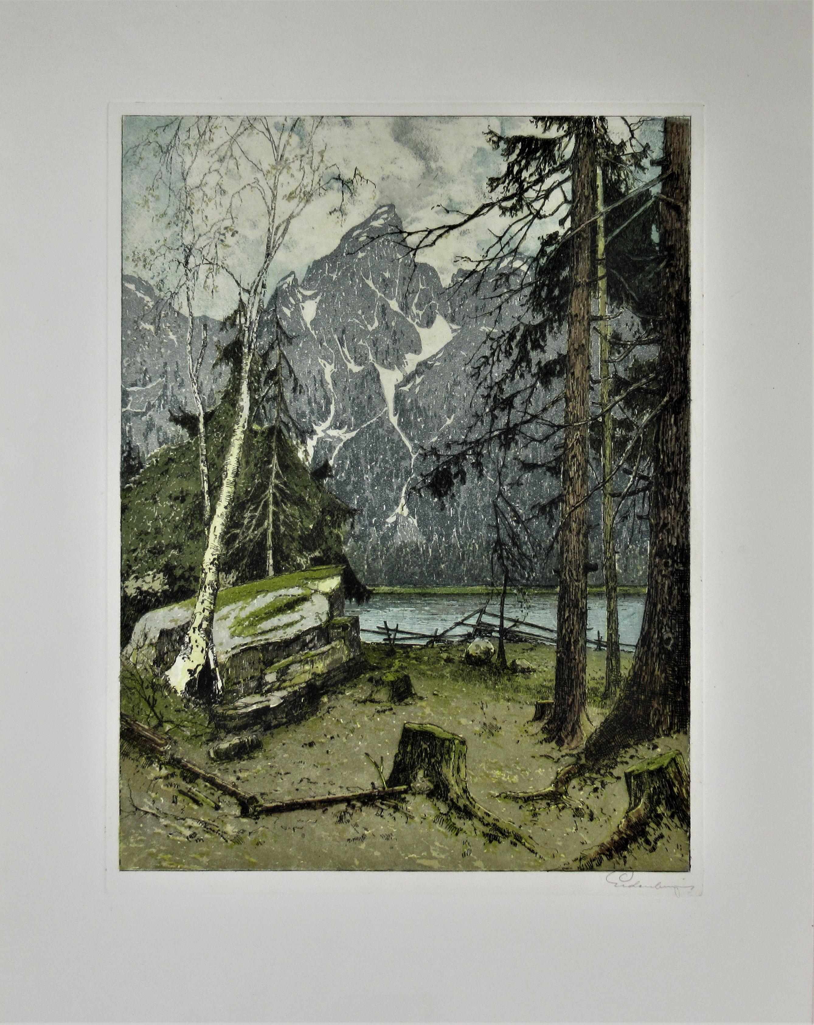 Josef Eidenberger Figurative Print - Grand Tetons Mountain, Wyoming