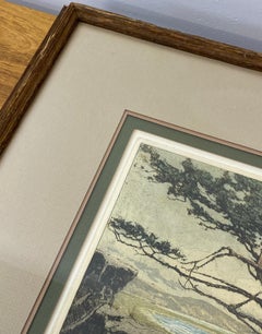 Josef Eidenberger "Monterey Cypress" Color Etching C.1930s