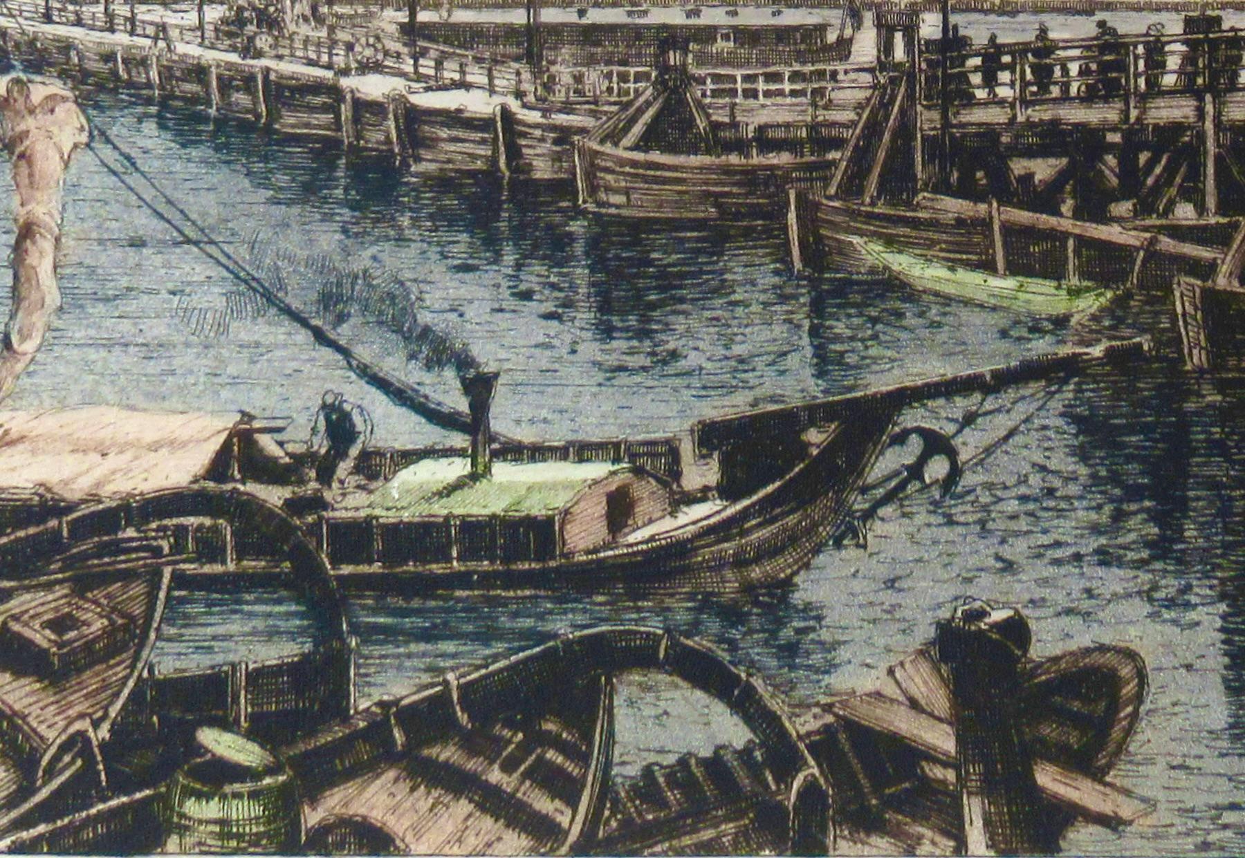 Koln Rhine 1850 - Realist Print by Josef Eidenberger