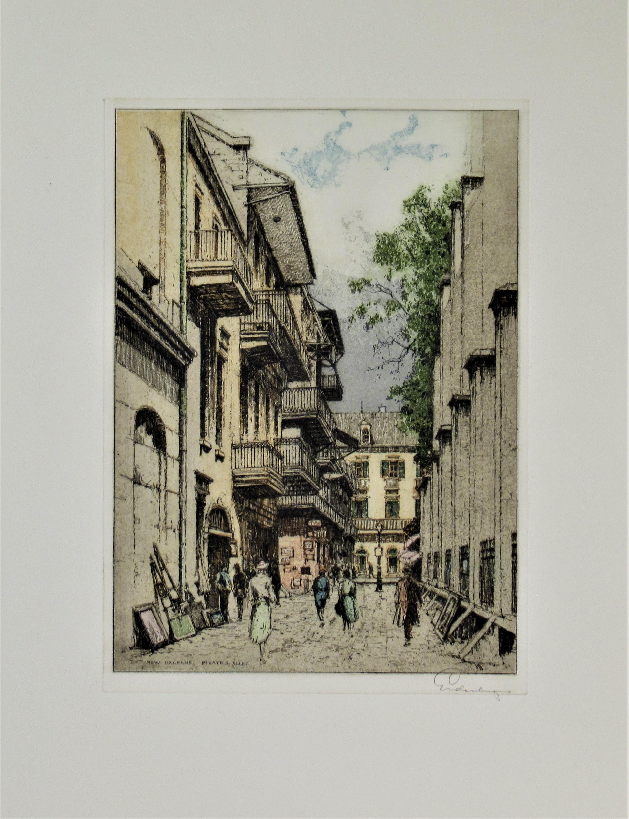 Figurative Print Josef Eidenberger - Nouvelle-Orléans, Pirate's Alley